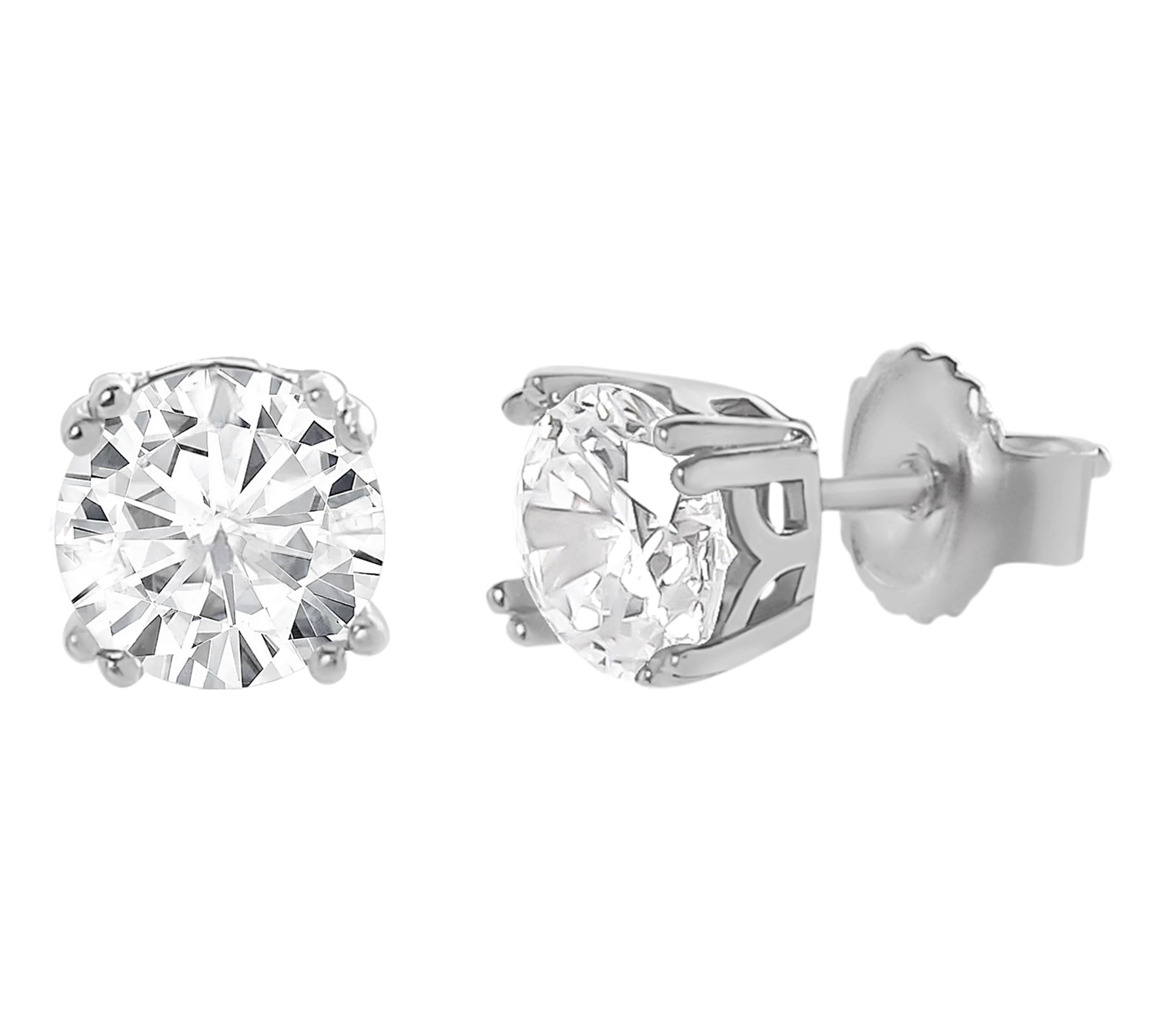 Diamonique 2.00 cttw Stud Earrings, Sterling Silver