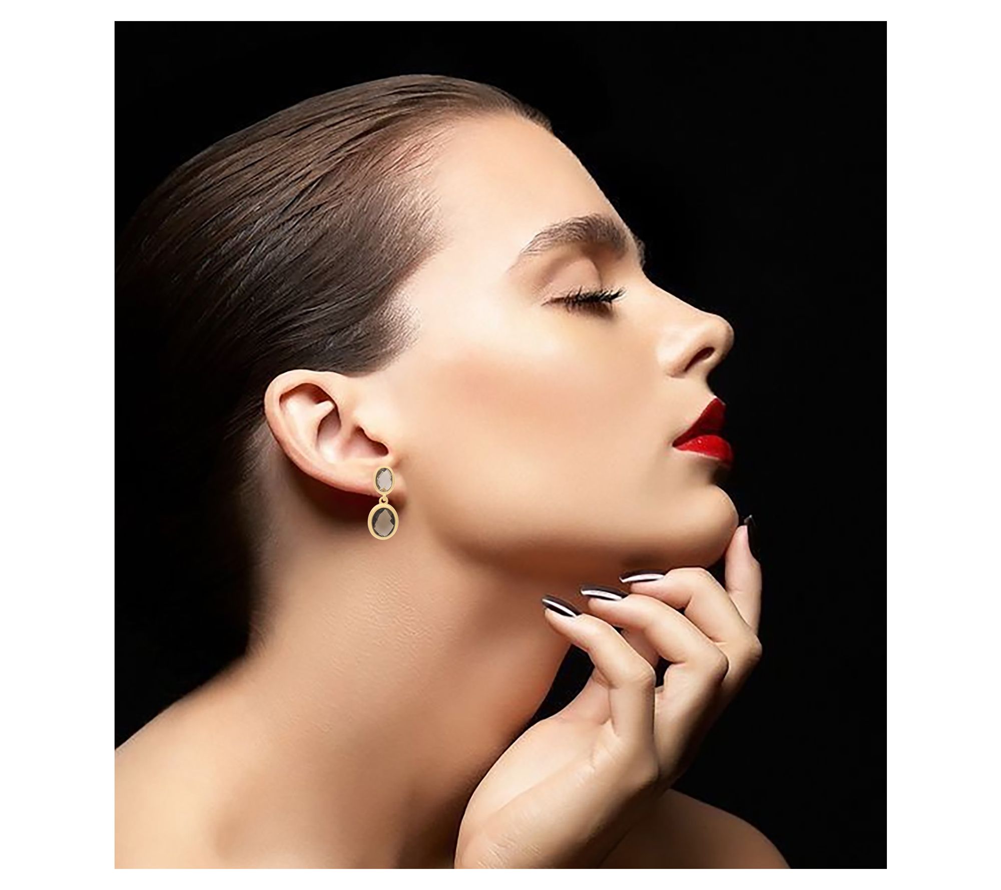 Affinity Gems Quartz Dangle Earrings, 14K GoldPlated