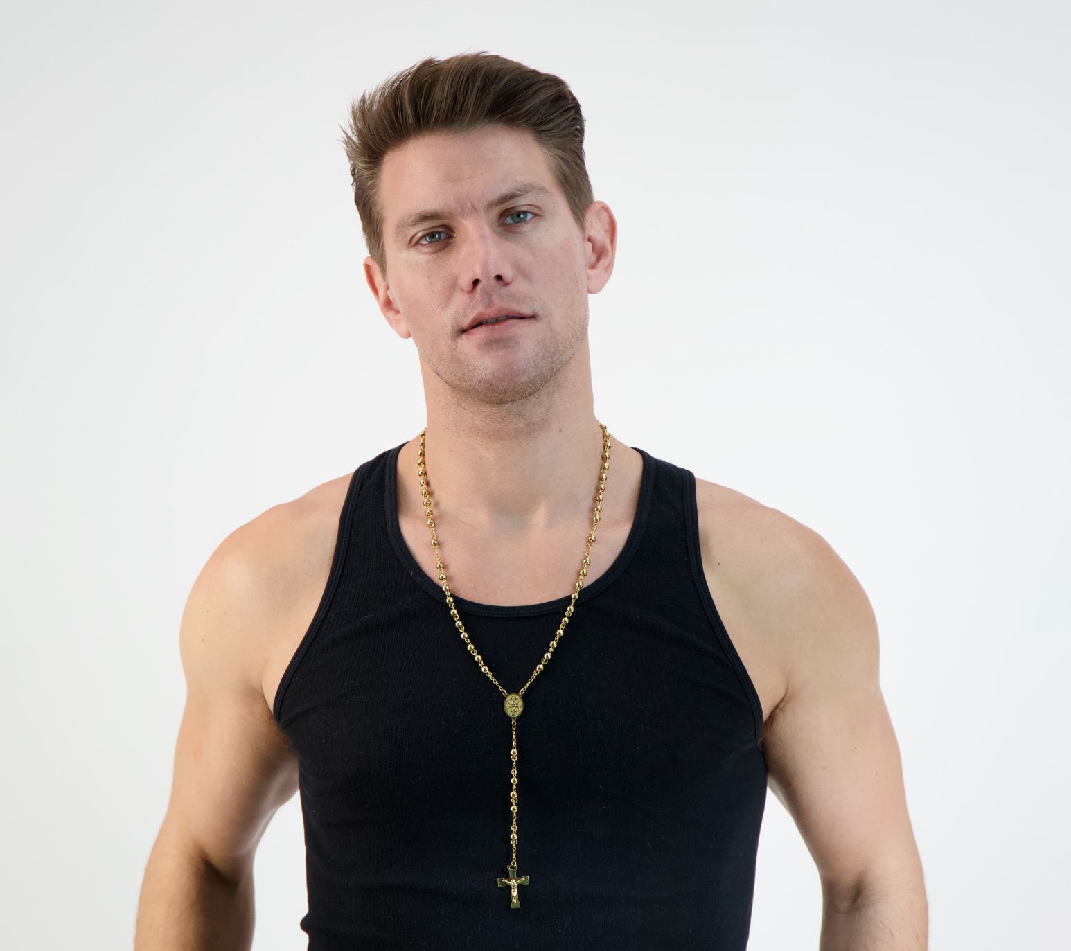 Steel by Design 18K Plated Rosary Necklace