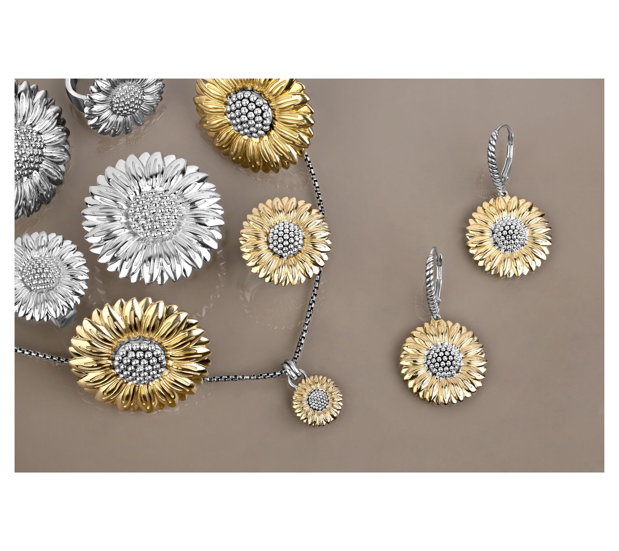 Christian James by Scott Grimes Two-tone Floral Suower Earrings