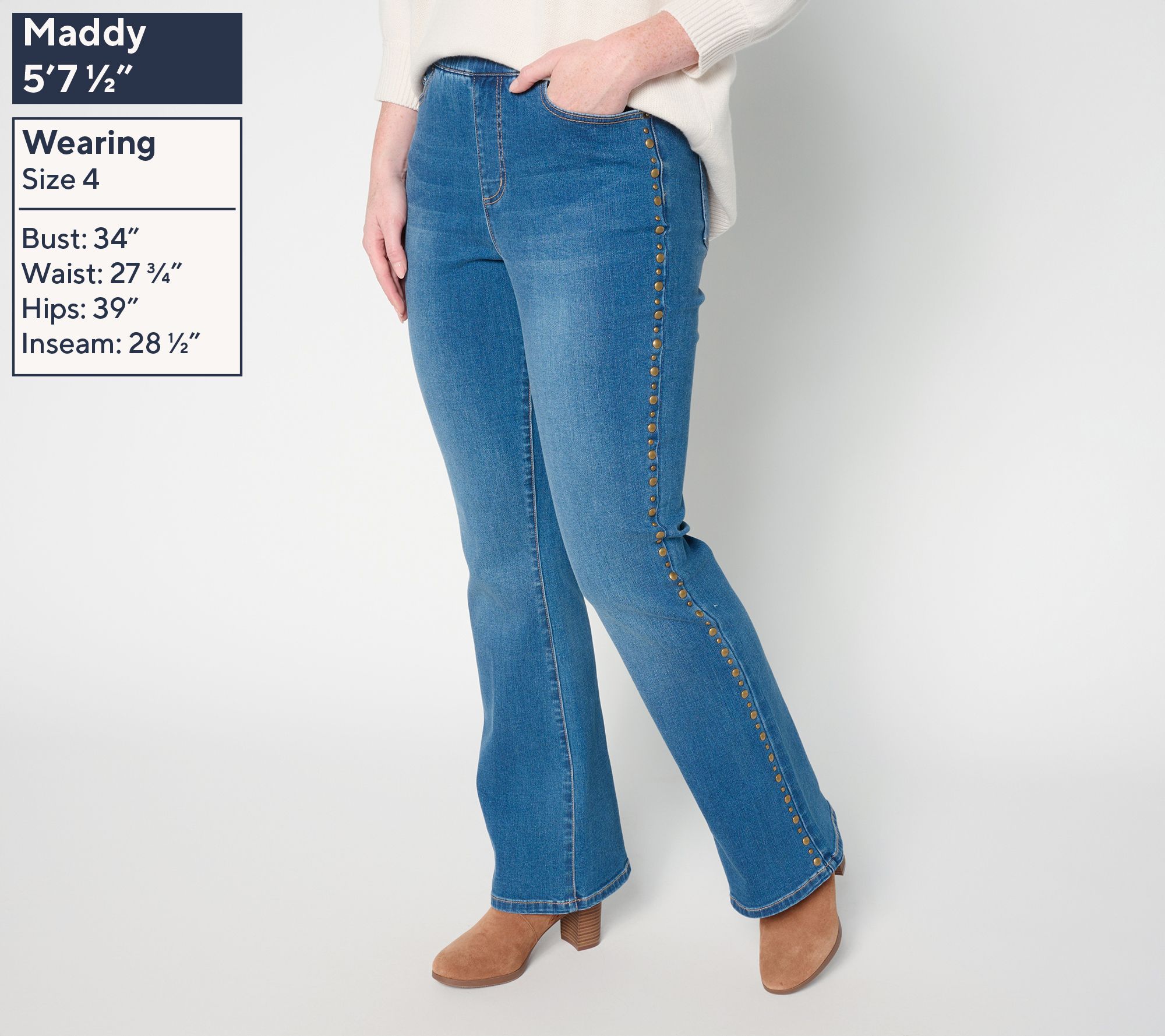 Ree by The Pioneer Woman Regular Indigo Boot Cut Studded Jeans