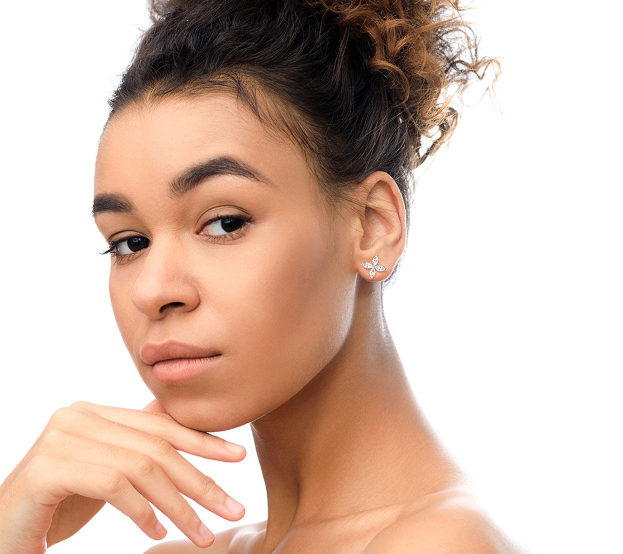 Haus of Brilliance Floral Lab-Grown Diamond Stud Earrings, 14K