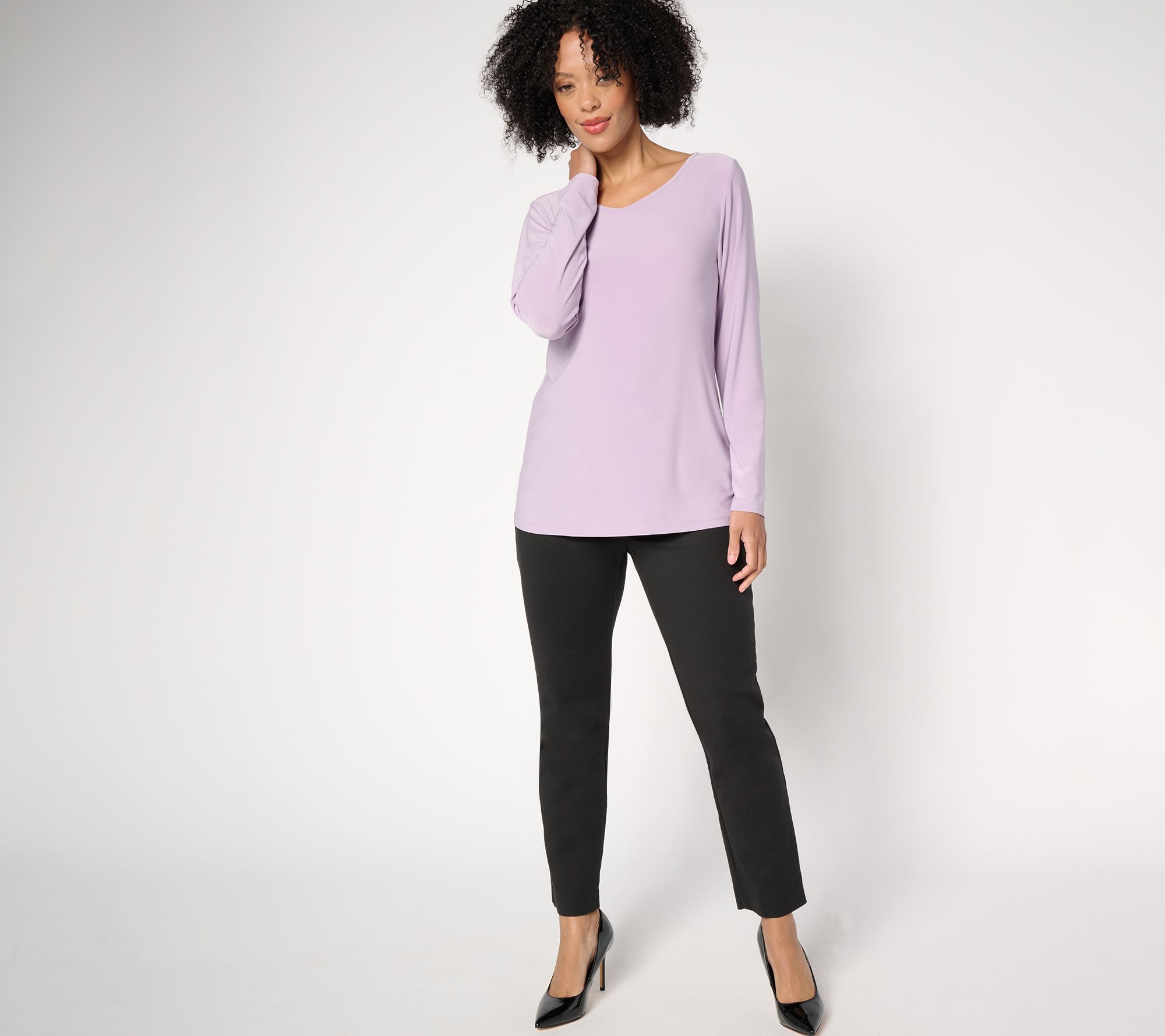 Dennis Basso Italia Knit Top with Voop Neckline