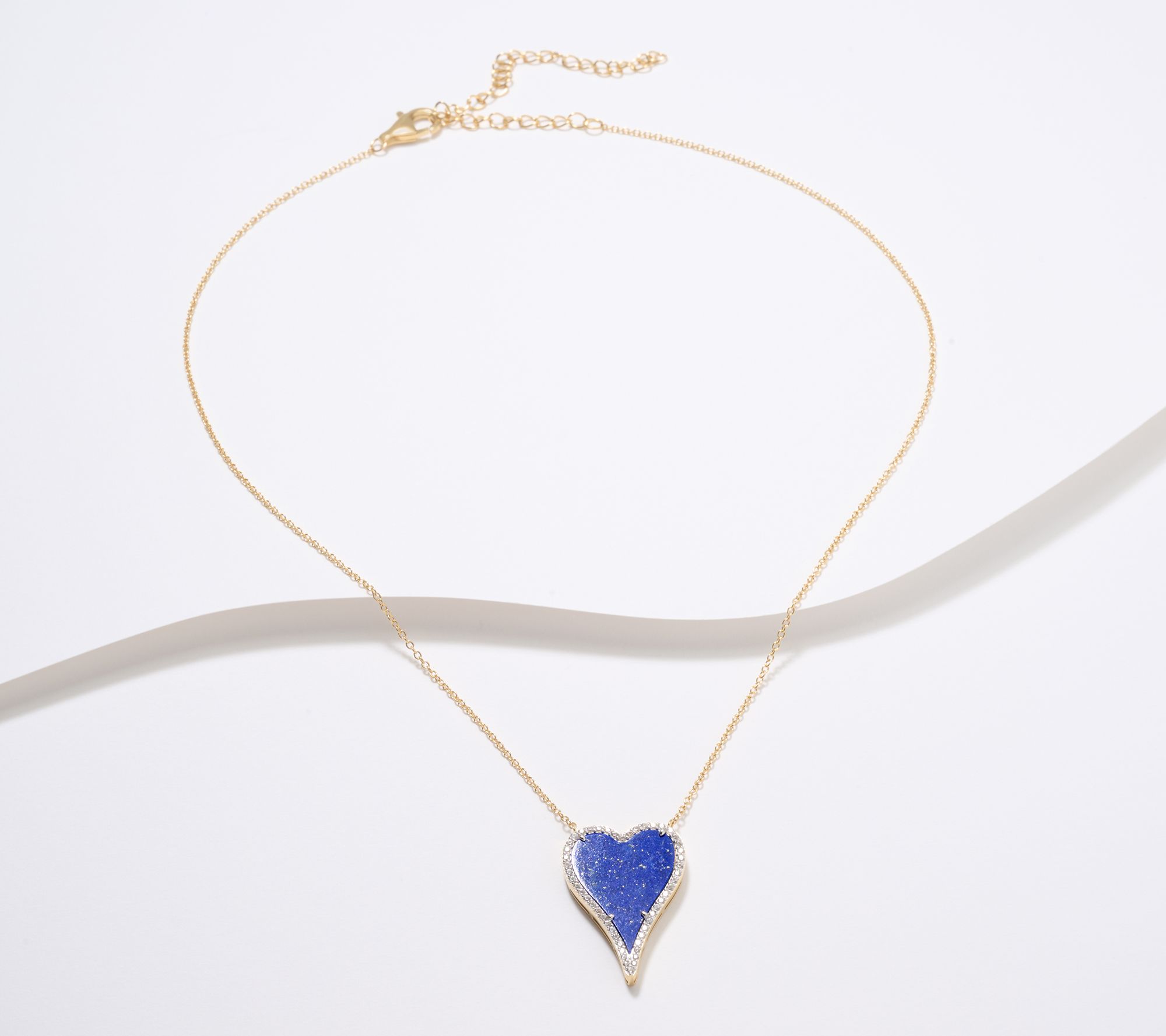 JEN by Jennifer Miller Lapis Elongated Heart Necklace, Sterling Silver