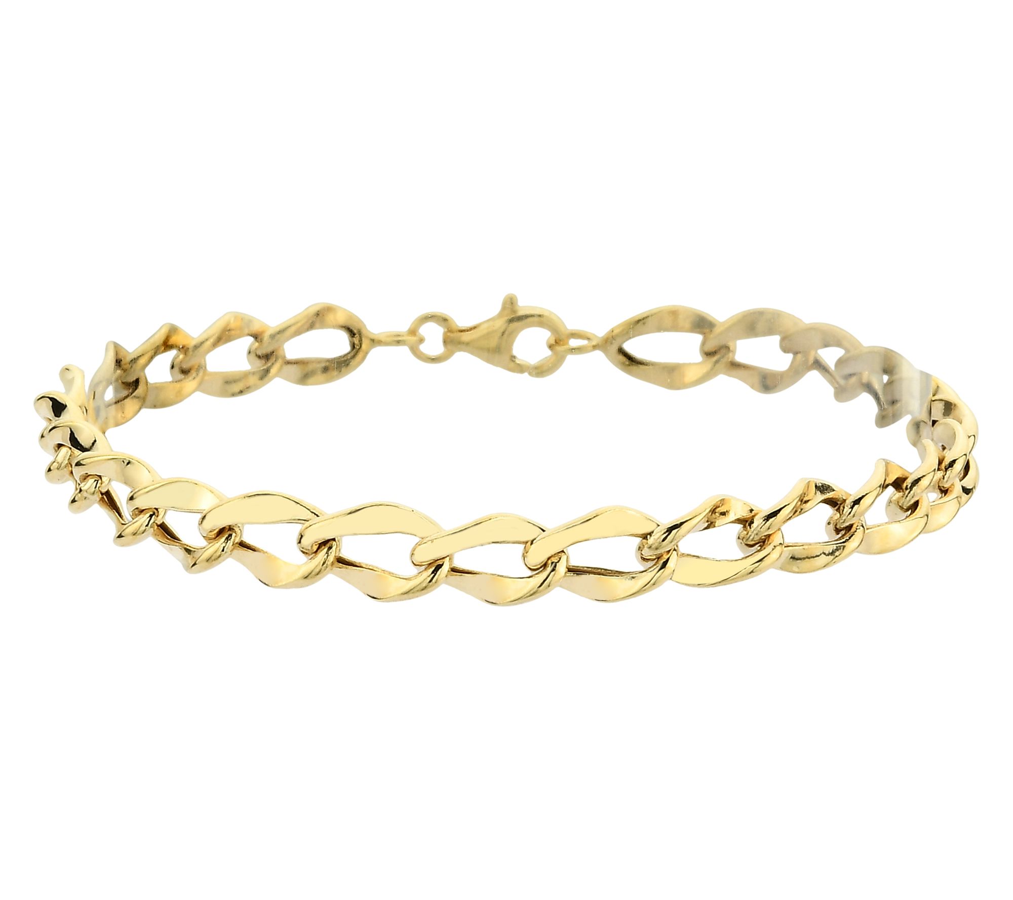 Adorna 14K Gold 6mm Open Curb Chain Link Bracelet