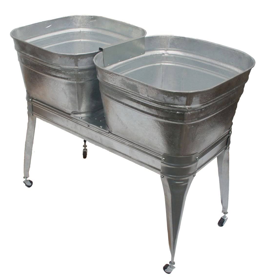 Dover HDQTUOG Twin Wash Tub with Stand and Drain