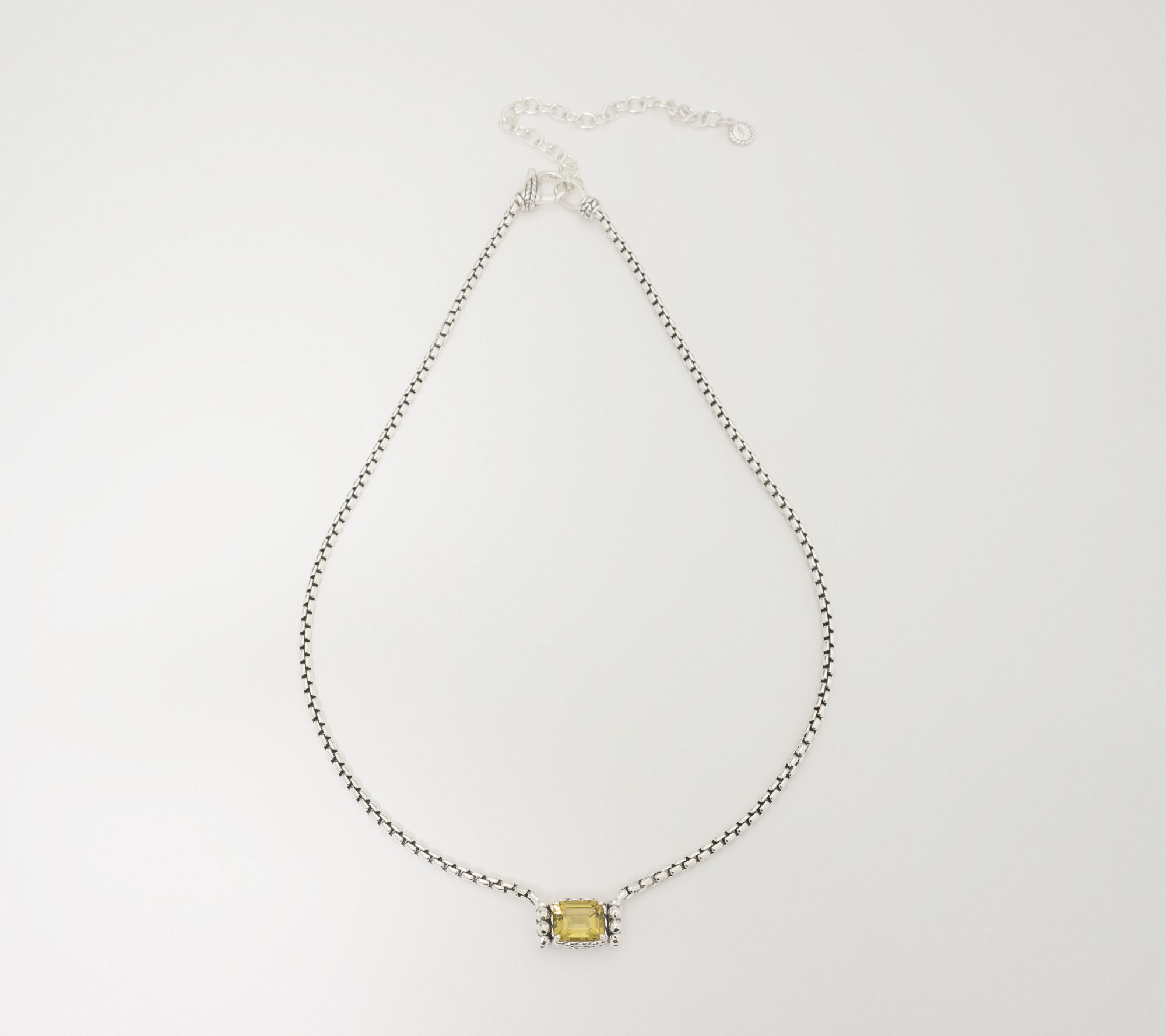 JAI Sterling Silver Emerald Cut 2.7mm Box Chain 16