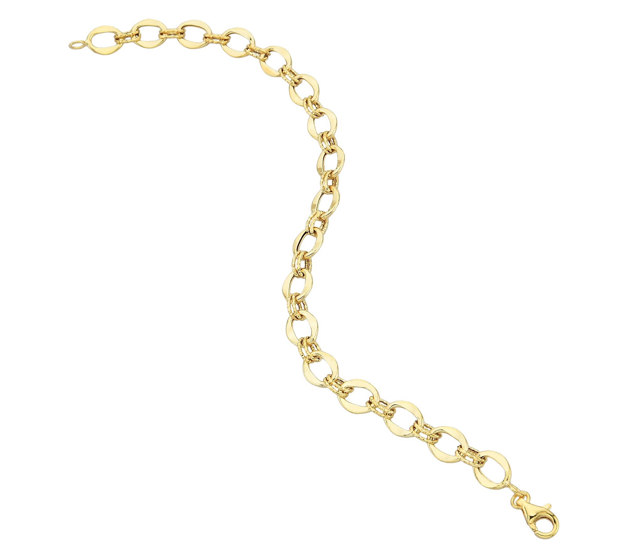 Adorna 14K Gold Flat Oval Link Bracelet