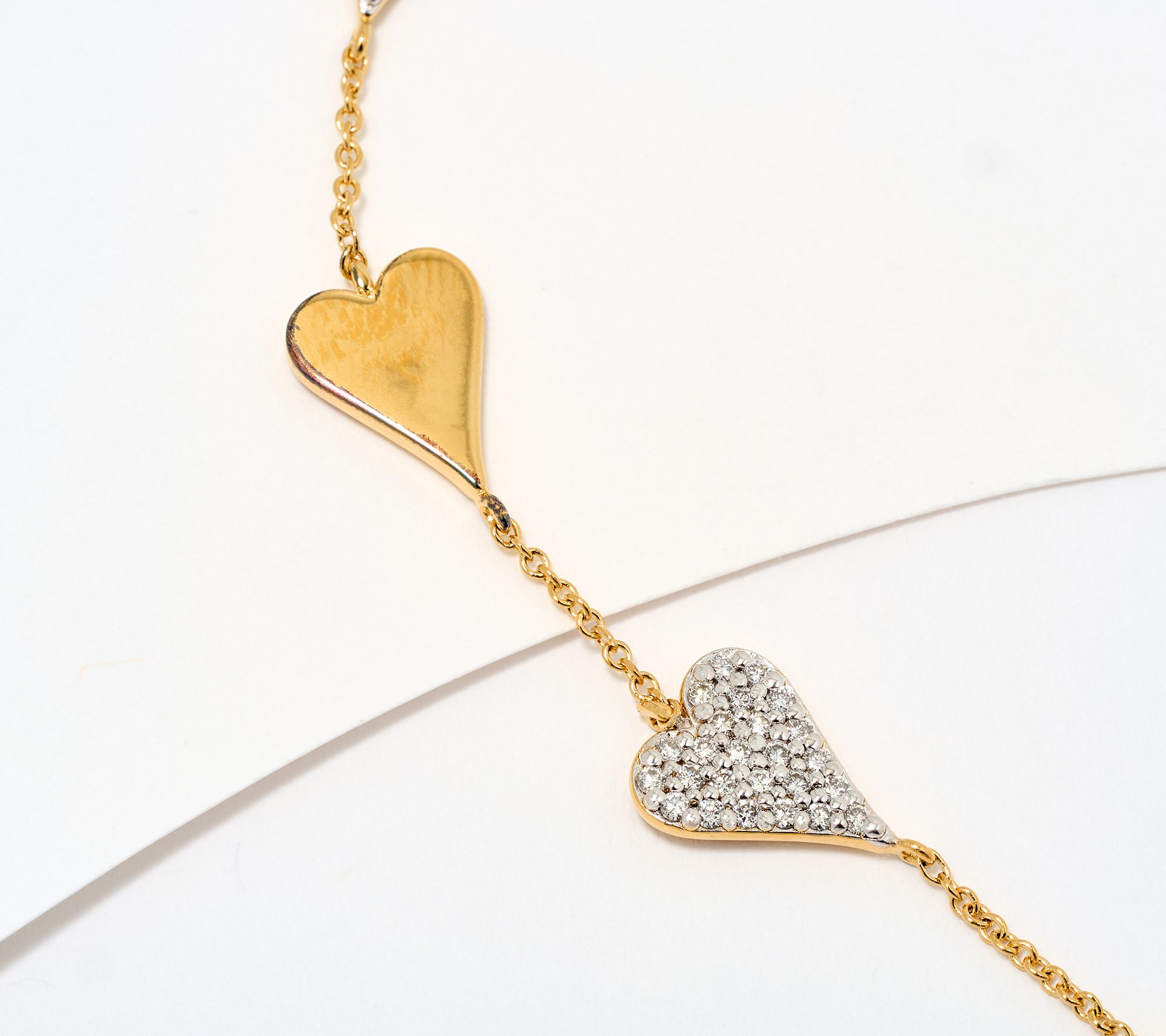 JEN by Jennifer Miller Polished & Lab Grown Diamond Heart Bracelet