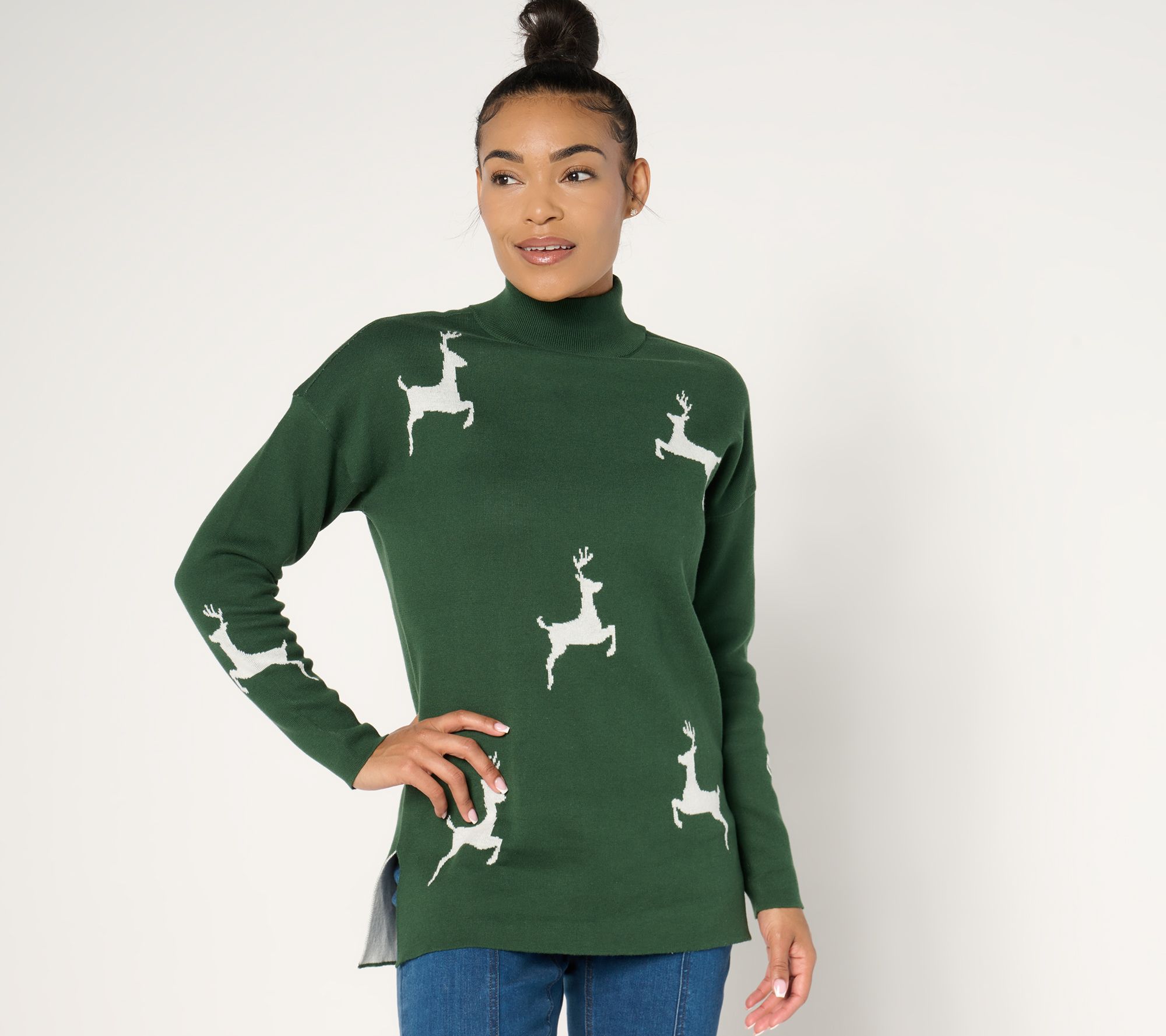 Jingle Belles by Kim Gravel Hold Me Closer Tiny Prancer Mock Neck Tunic