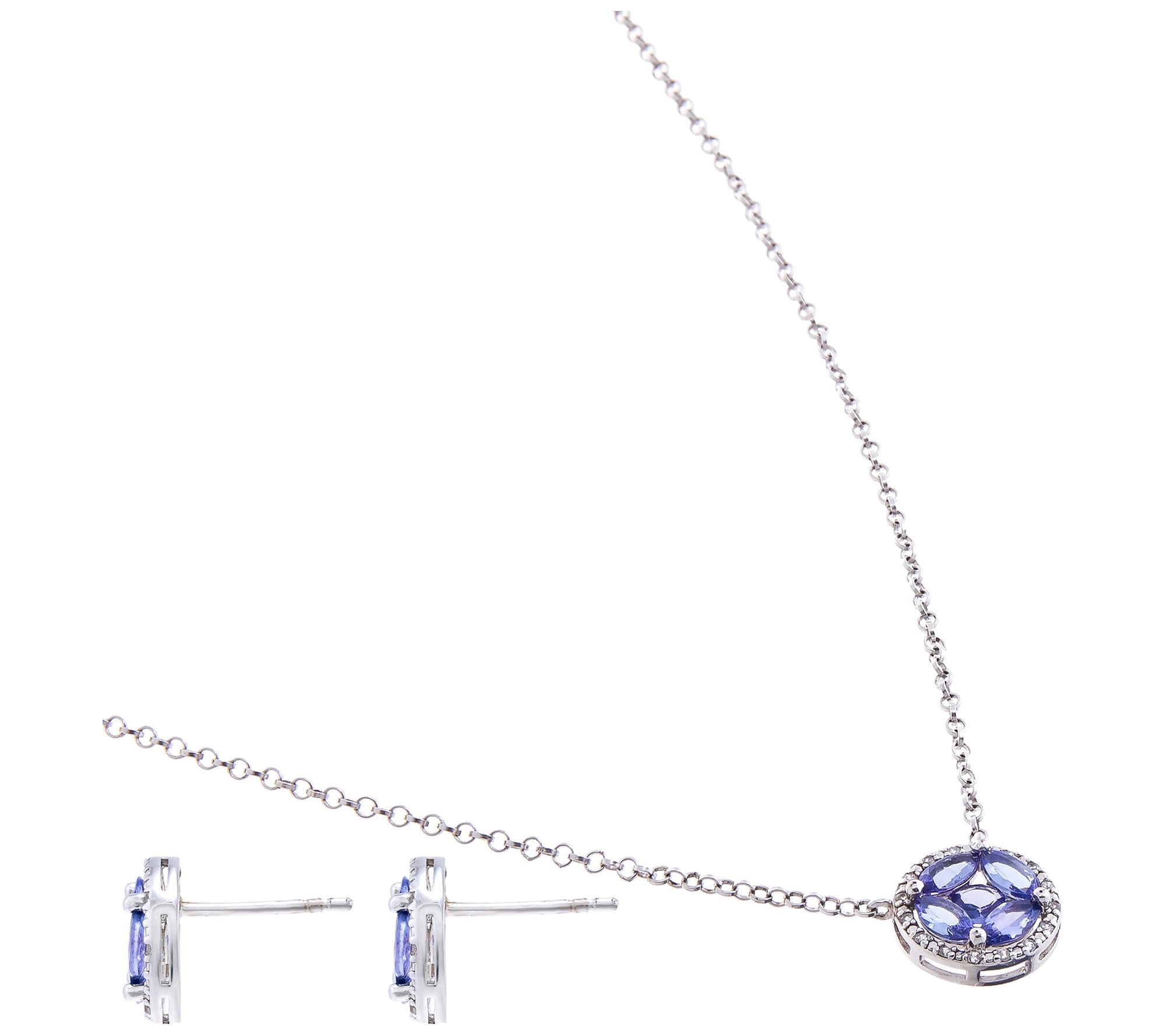 Affinity Gems Multi-Gemstone Necklace & EarringSet, Sterling