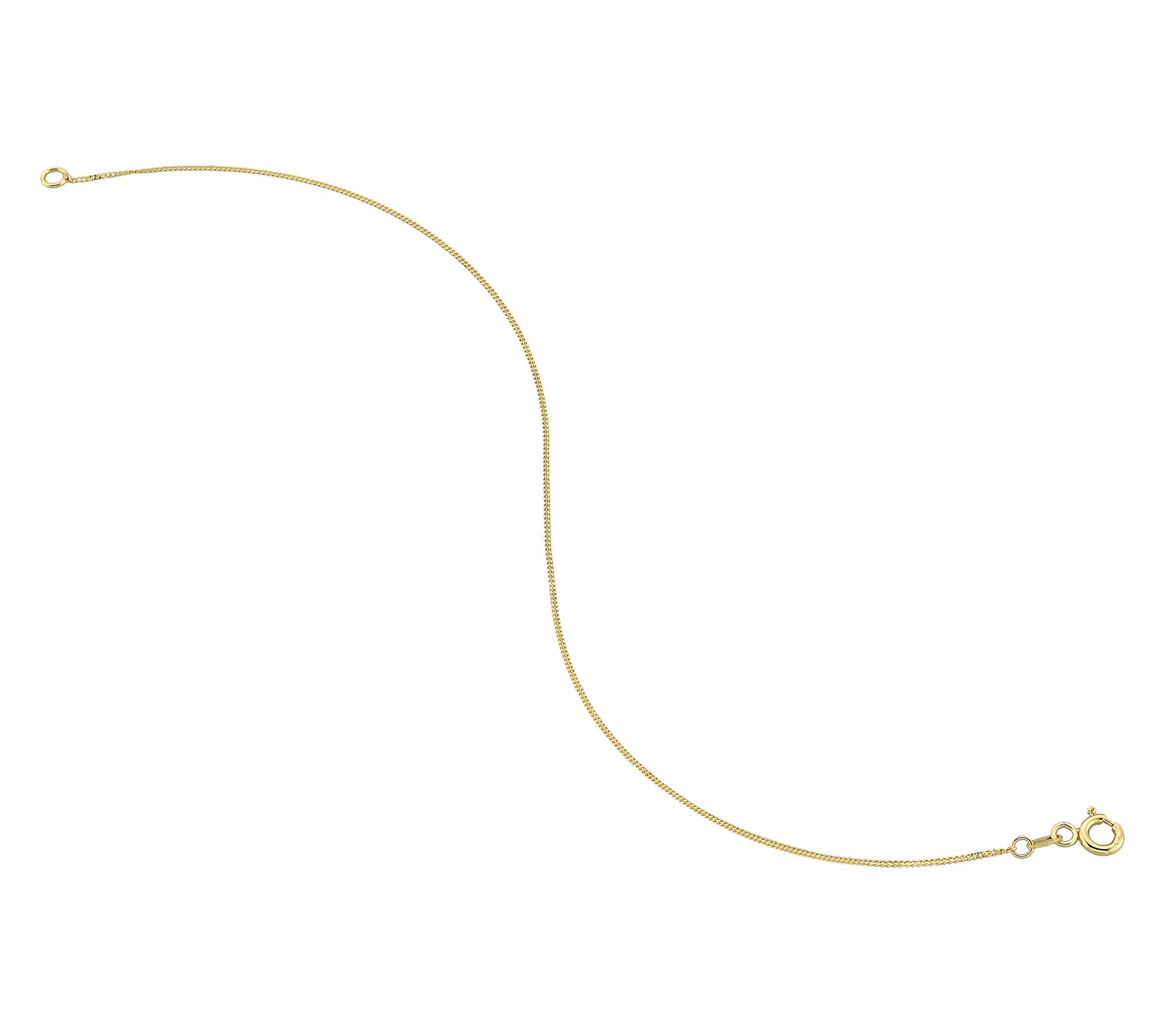 Adorna 14K Gold 1mm Solid Cable Chain Bracelet