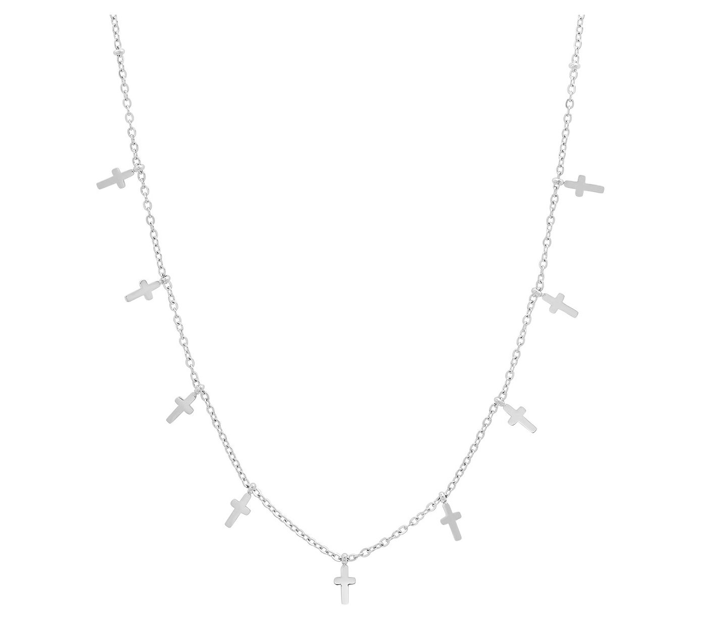 Steel by Design 18K Gold Plated Cross Dangle Necklace