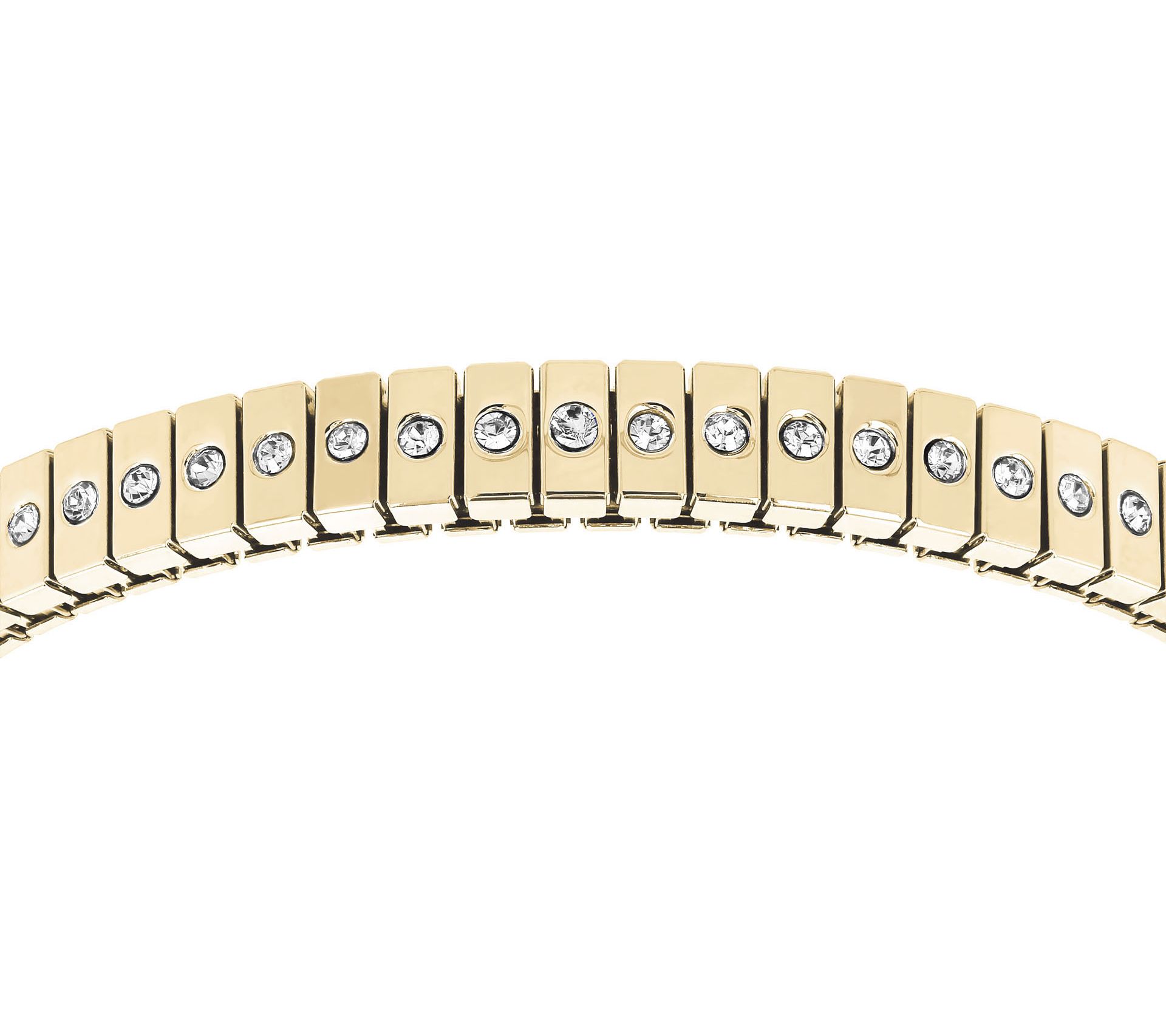 Steel by Design Goldtone Crystal Accent StretchBracelet