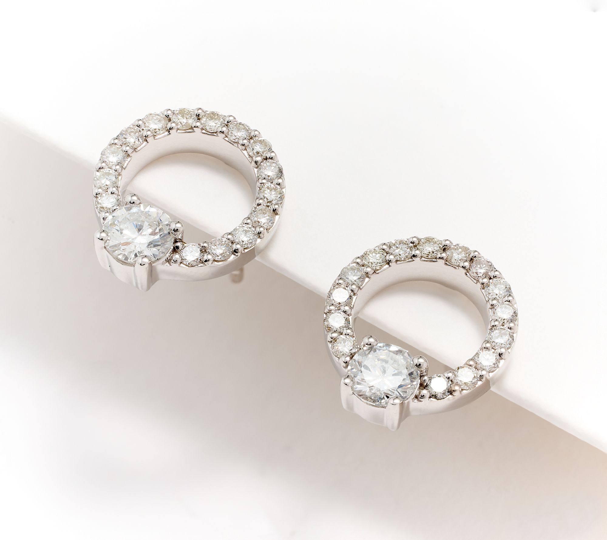 Affinity Diamonds Round Statement Earrings, .75cttw, 14K