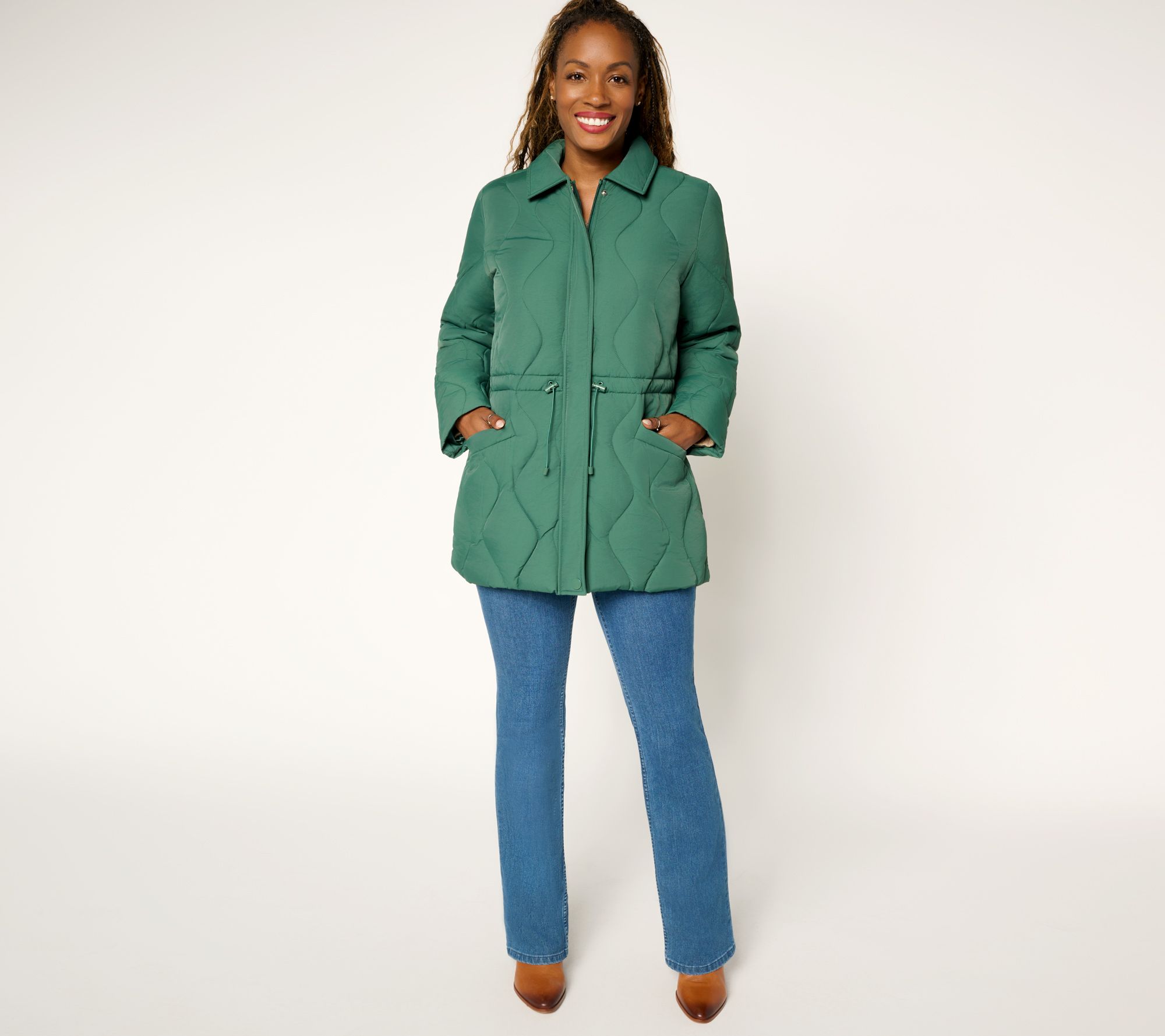 Susan Graver Quilted Cinch Waist Jacket