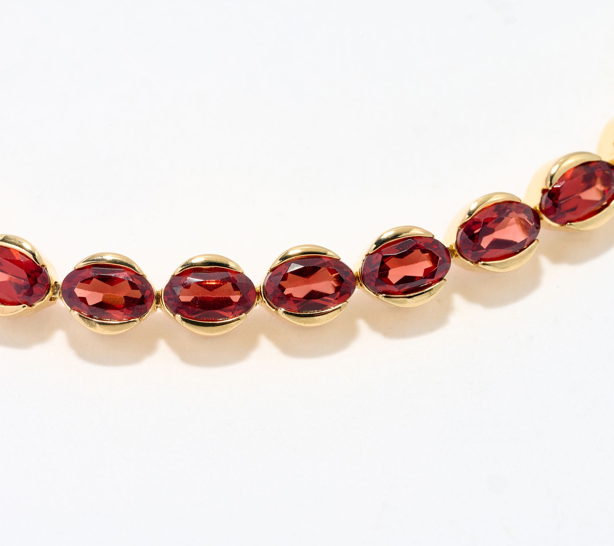 Affinity Gems Oval Cut Gem Tennis Bracelet, 14K Plated Sterling