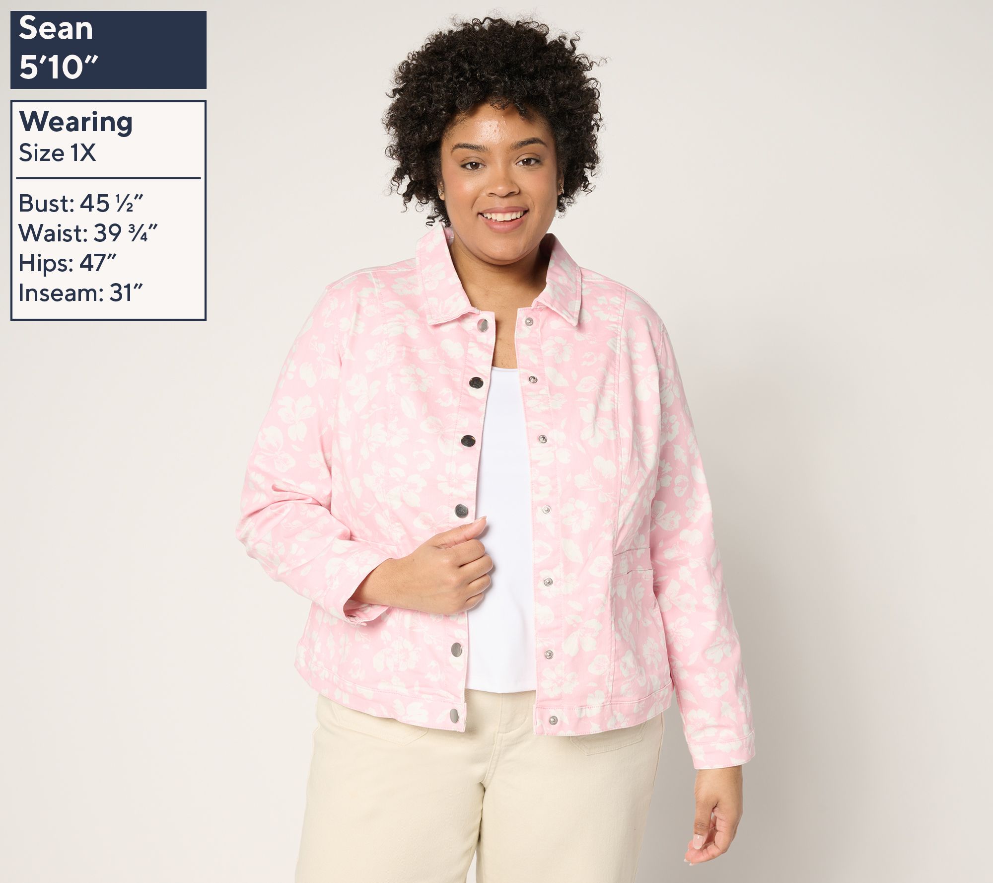 Quacker Factory Floralicious Snap Front Jacket