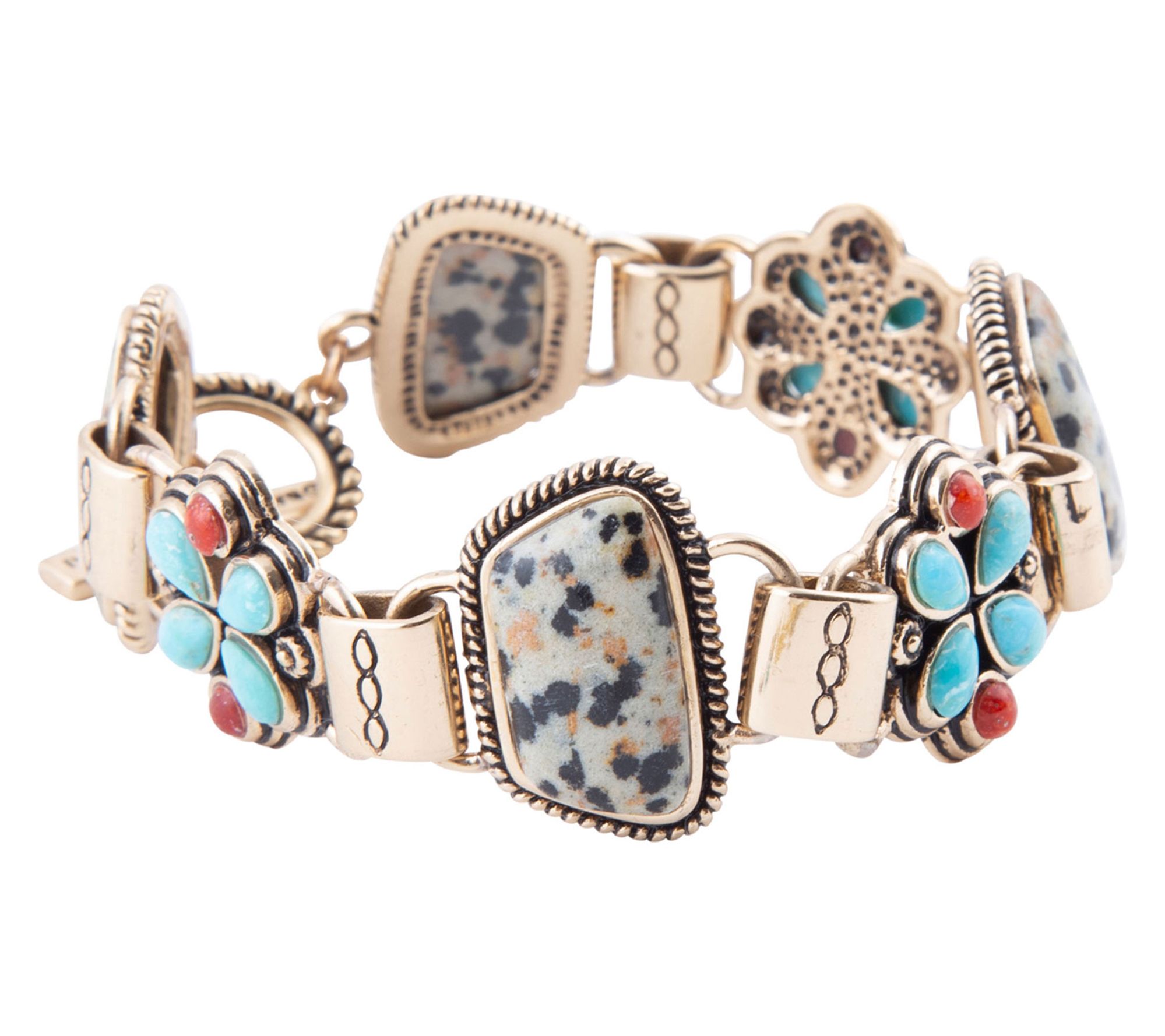 Barse Artisan Crafted Bronze Legacy Multi-Gemstone Bracelet