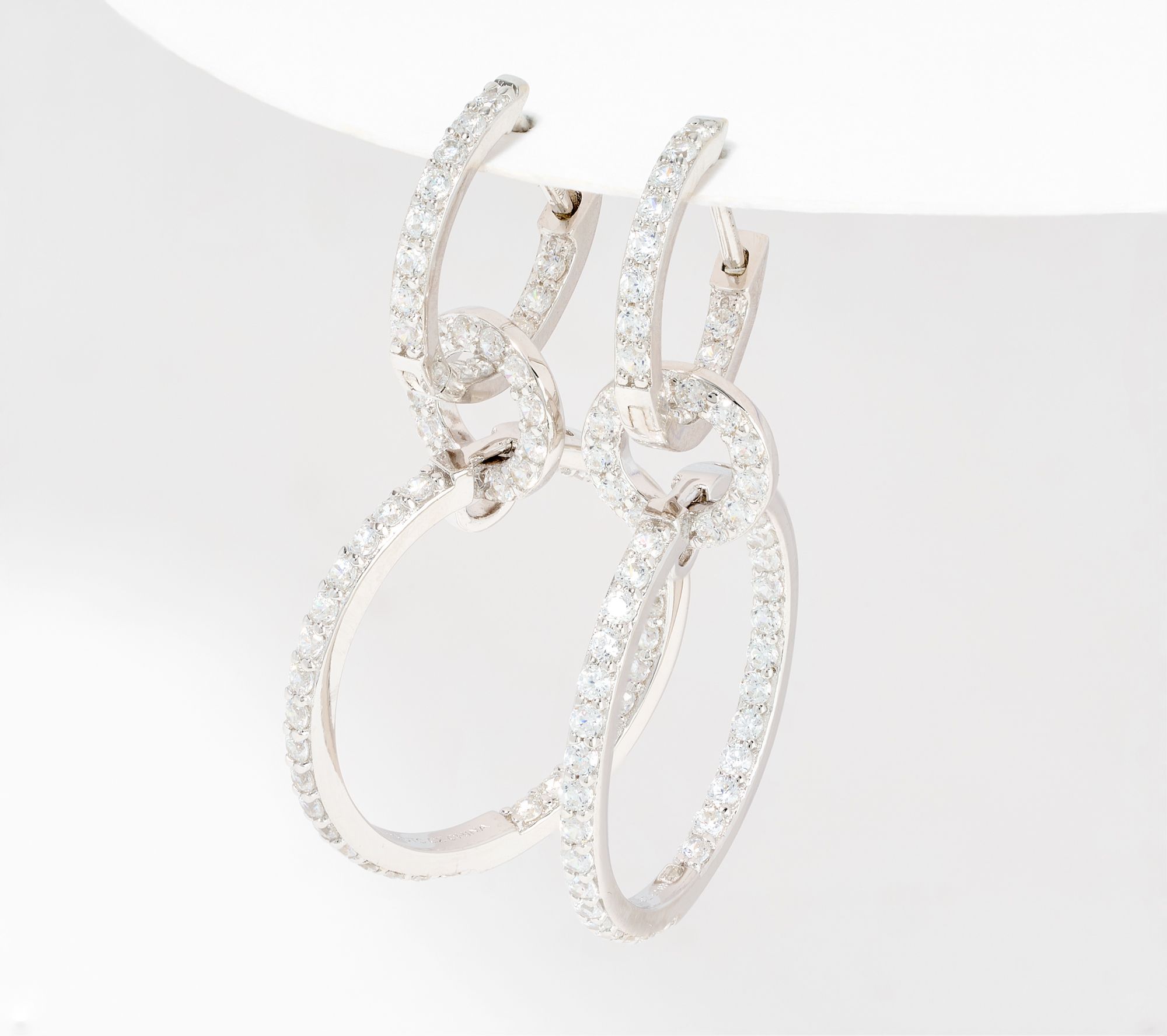 Diamonique x Kathy Levine Jetsetter Hoop Earrings, Sterling Silver