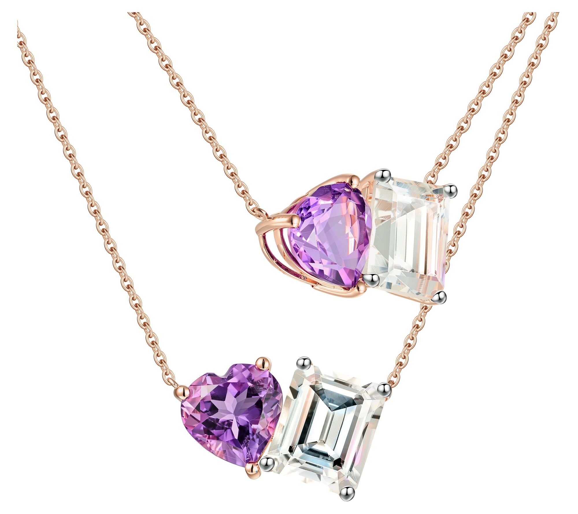 JEN by Jennifer Miller Toi et Moi Gemstone Necklace, Sterling