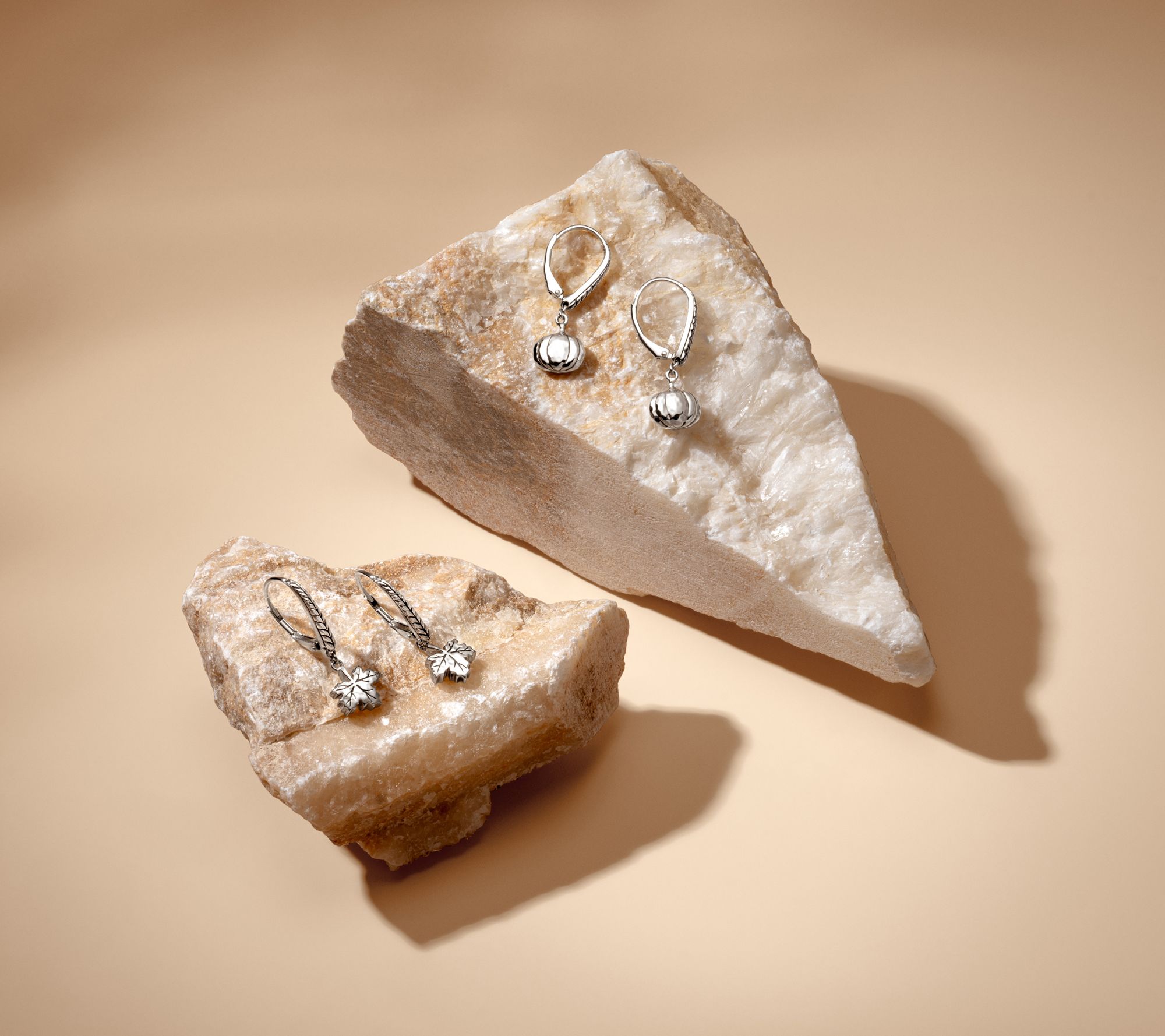 JAI Sterling Silver Symbols of Love Leverback Earrings