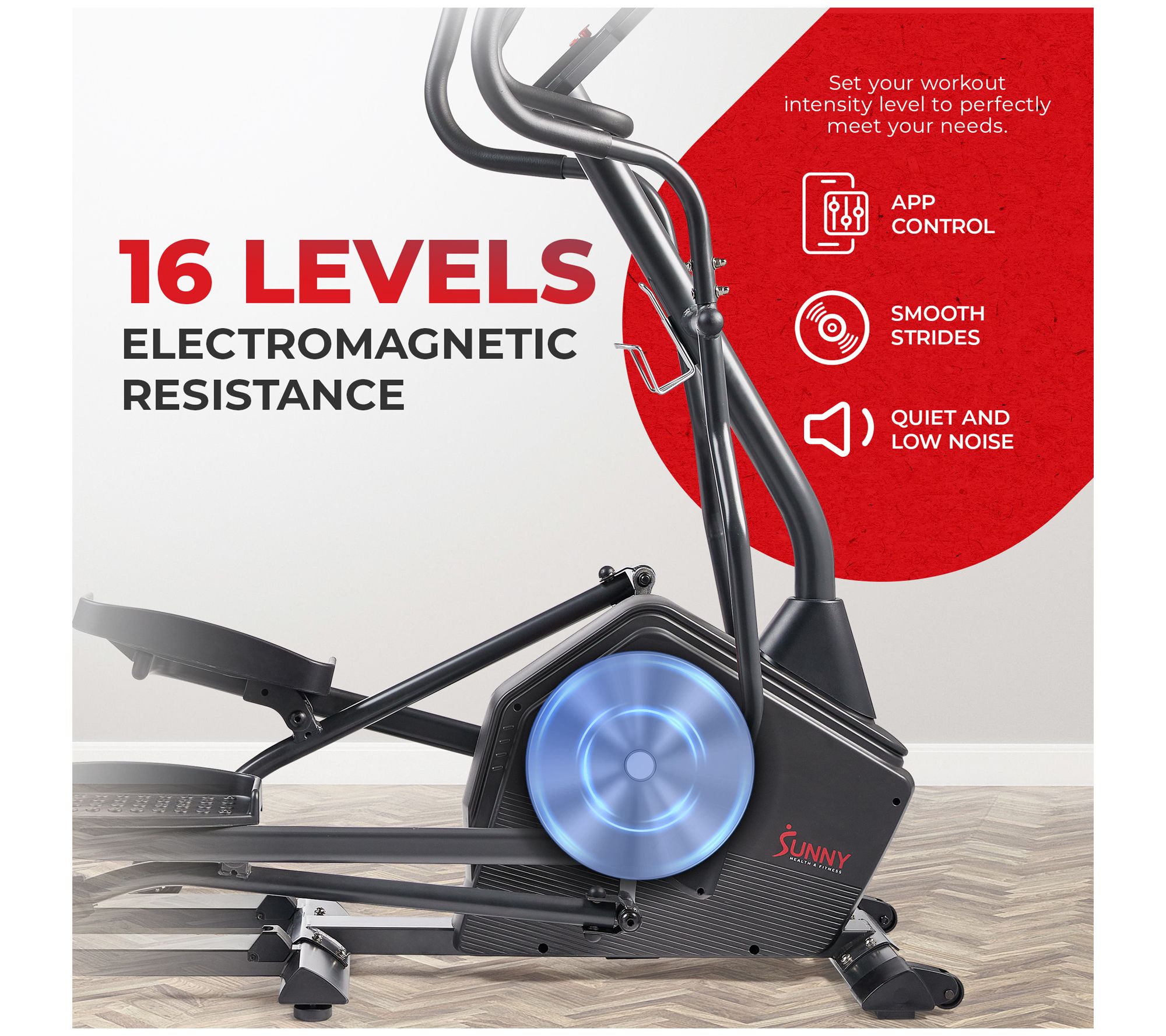 Sunny Health Fitness Smart Elliptical Machine