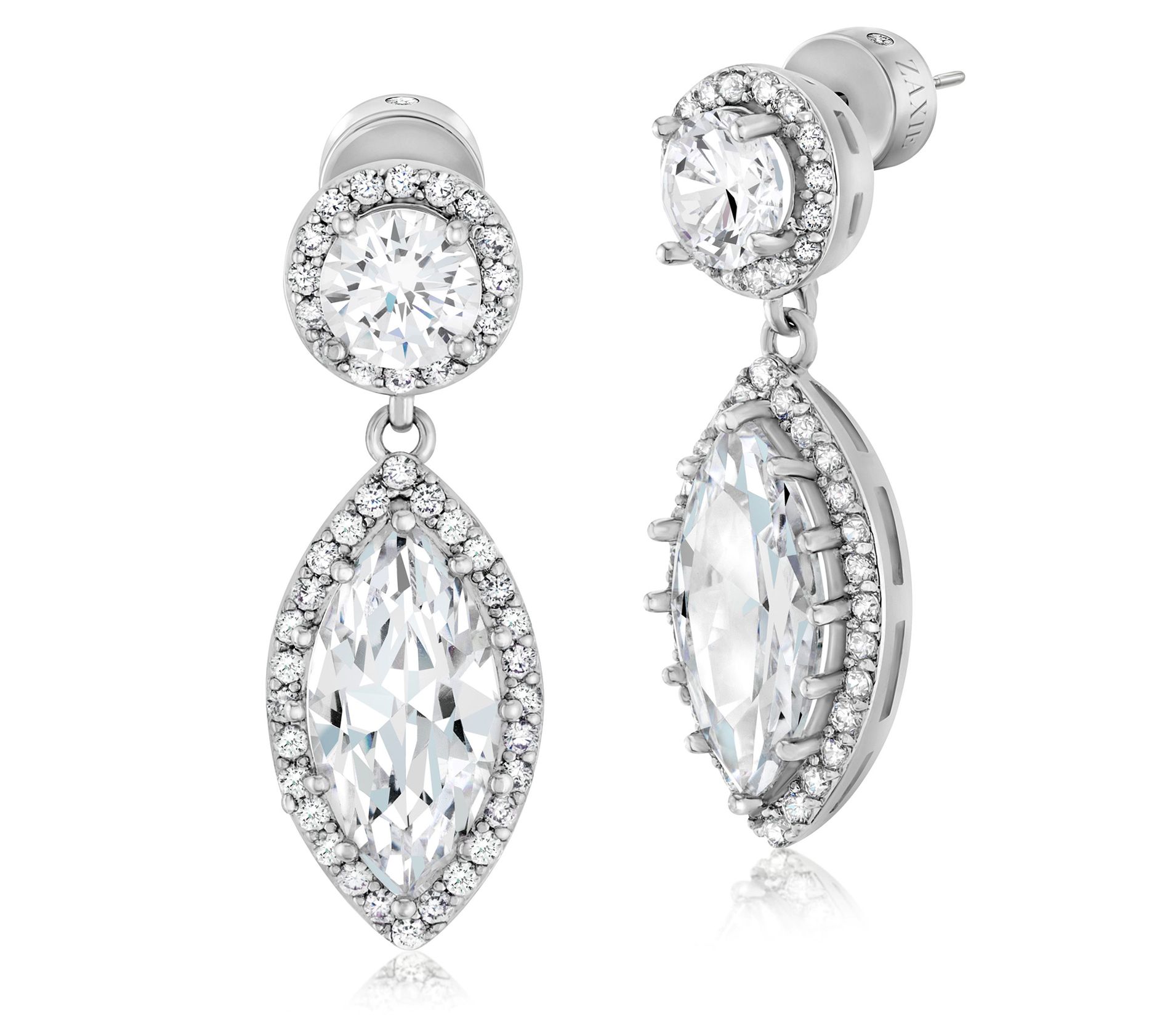 Diamonique x Zaxie Love Marquise Drop Earrings