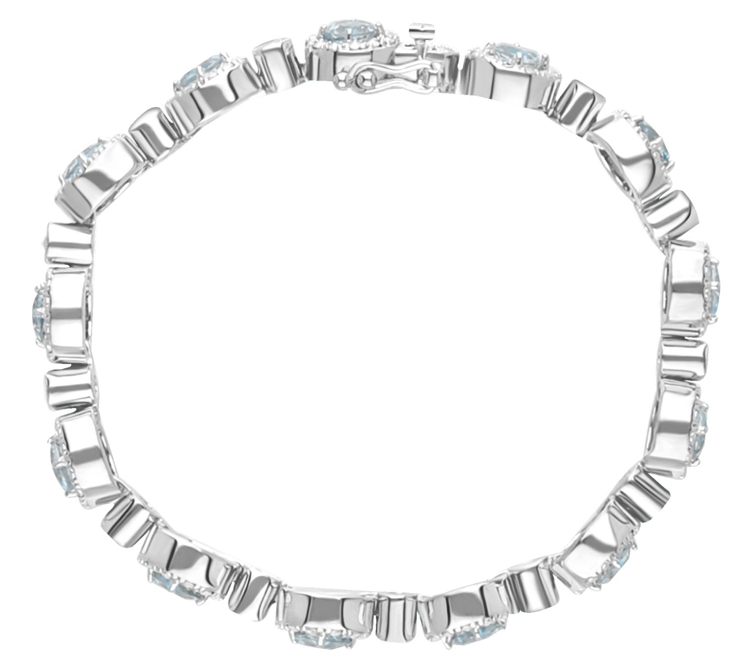 Dallas Prince 14K Clad Marcasite & Blue Topaz H alo Bracelet