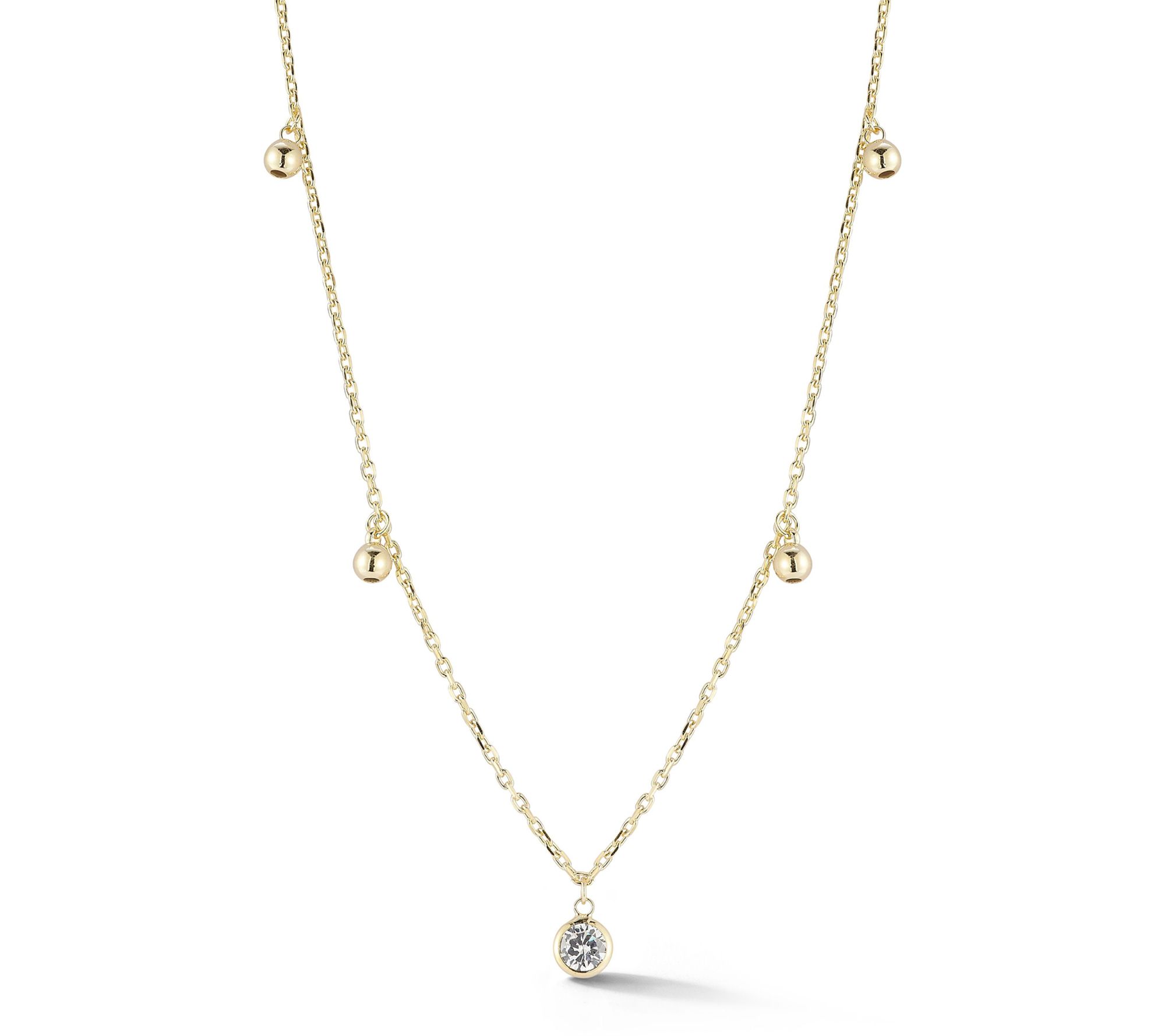 Sterlina Silver Ball Charm Choker Necklace, Sterling