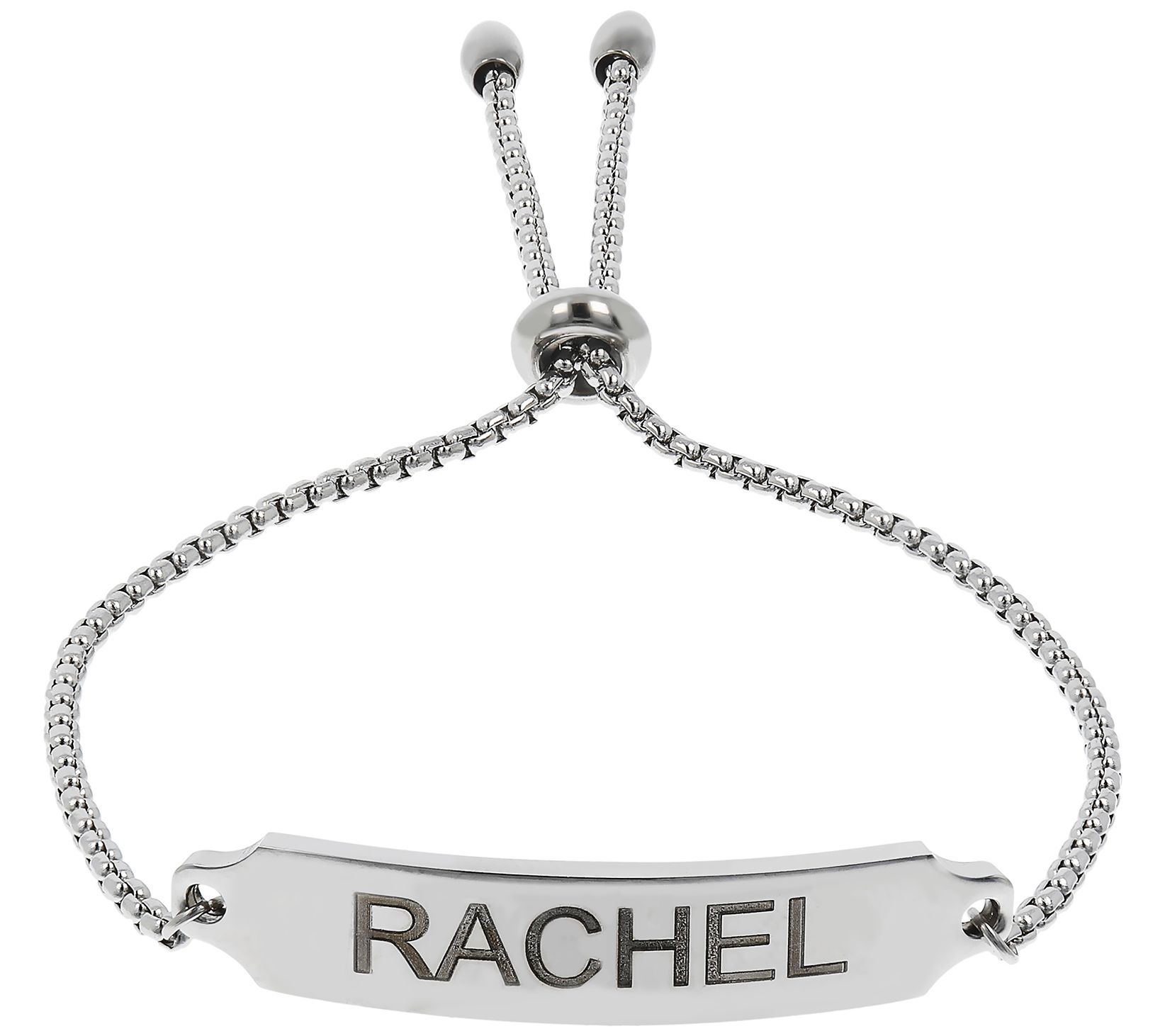 Steel by Design Personalized Polished Adjustabl e Bracelet