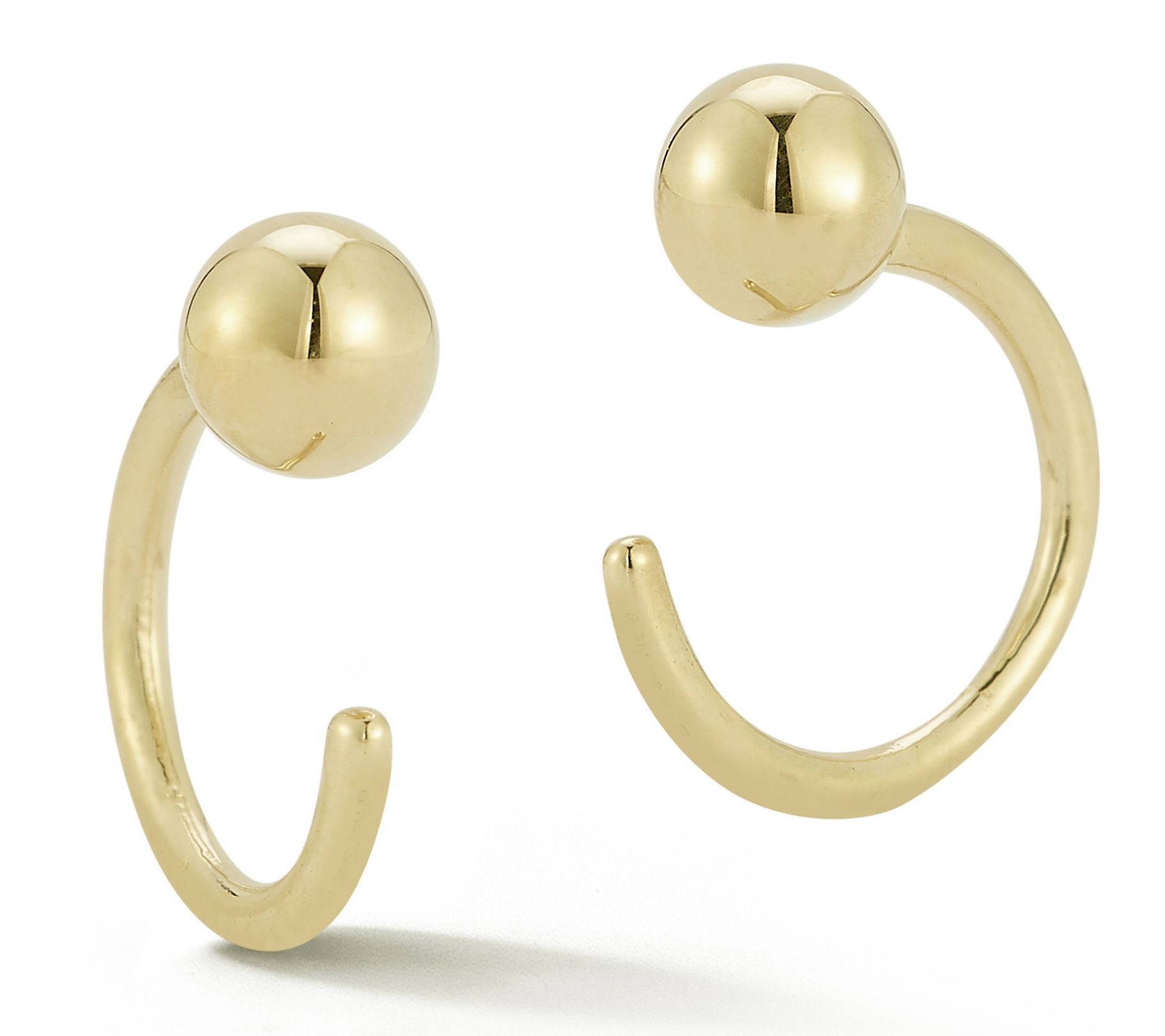 Luminosa Gold Ball Huggie Hoop Earrings, 14K
