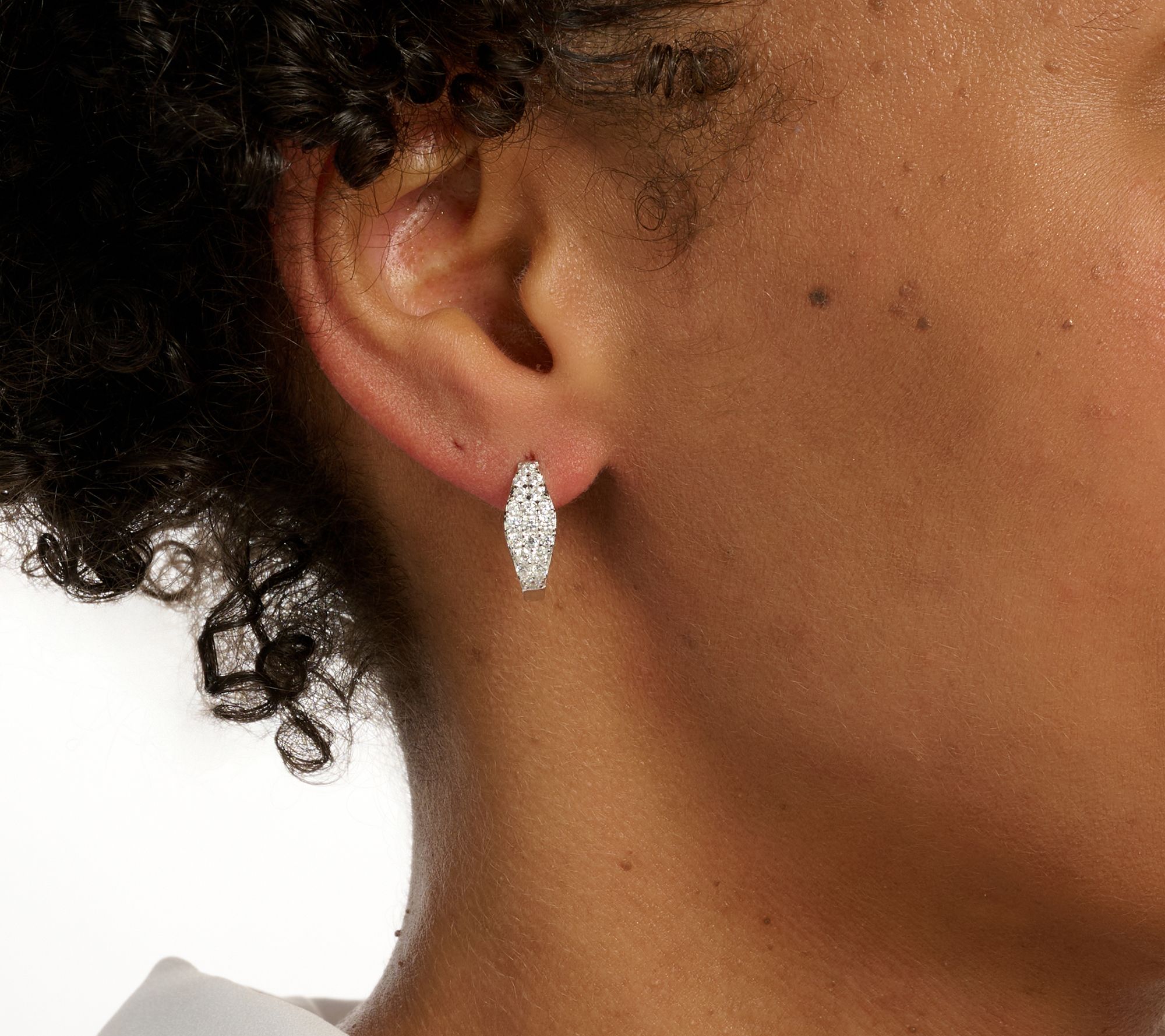 Diamonique x Kathy Levine Whisper Pave Earrings, Sterling Silver