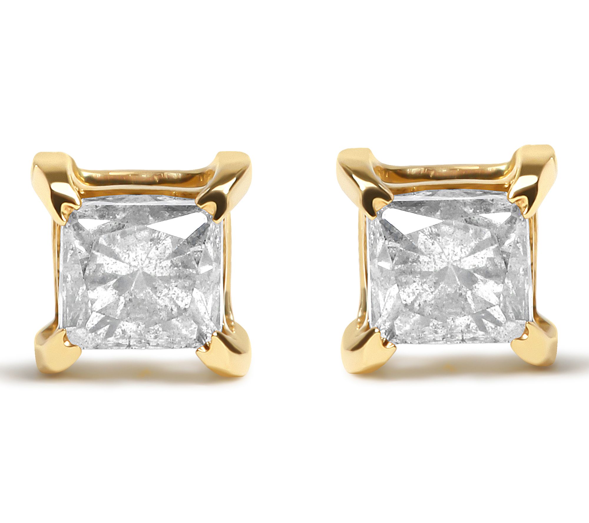 Haus of Brilliance 0.65 cttw Diamond Stud Earrings, 10K Plated