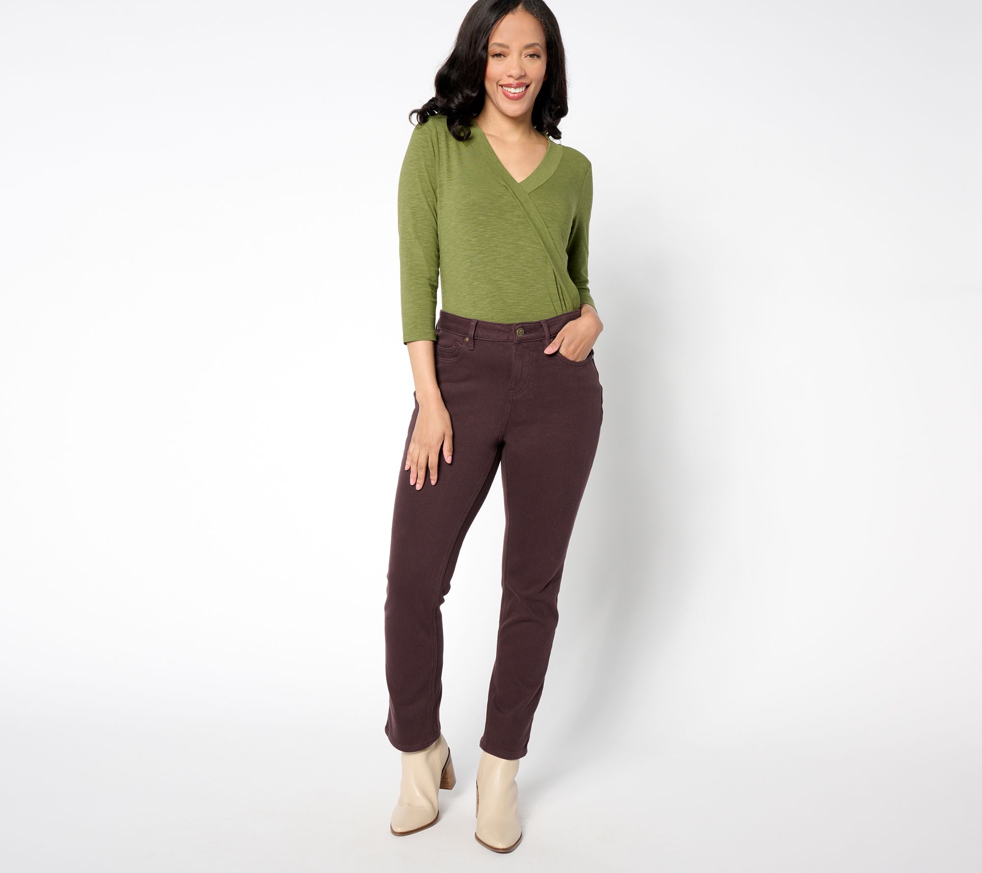 Belle by Kim Gravel Petite Flexibelle Curvy Pocket Jean