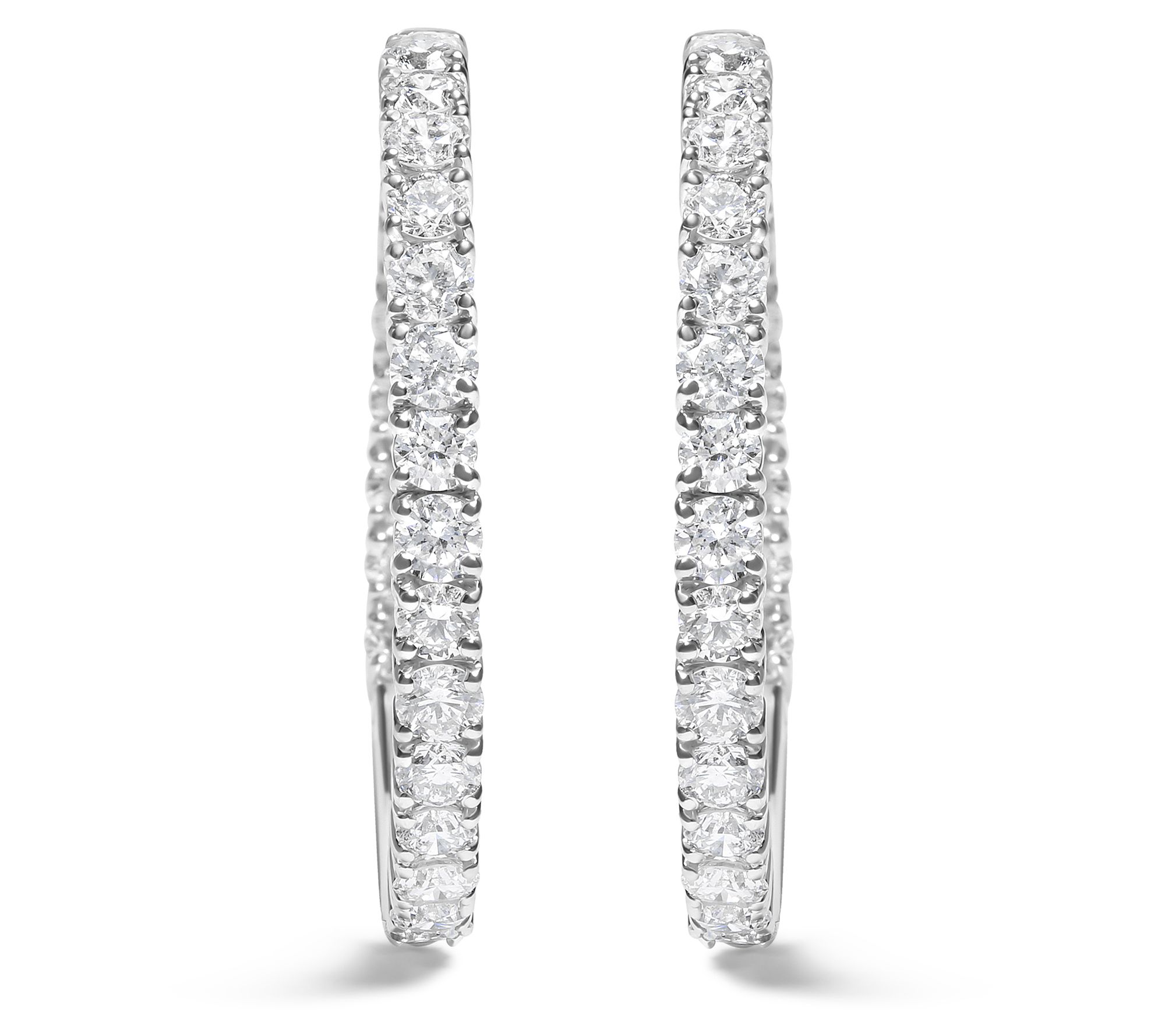 Haus of Brilliance Lab-Grown Diamond Round HoopEarrings, 14K