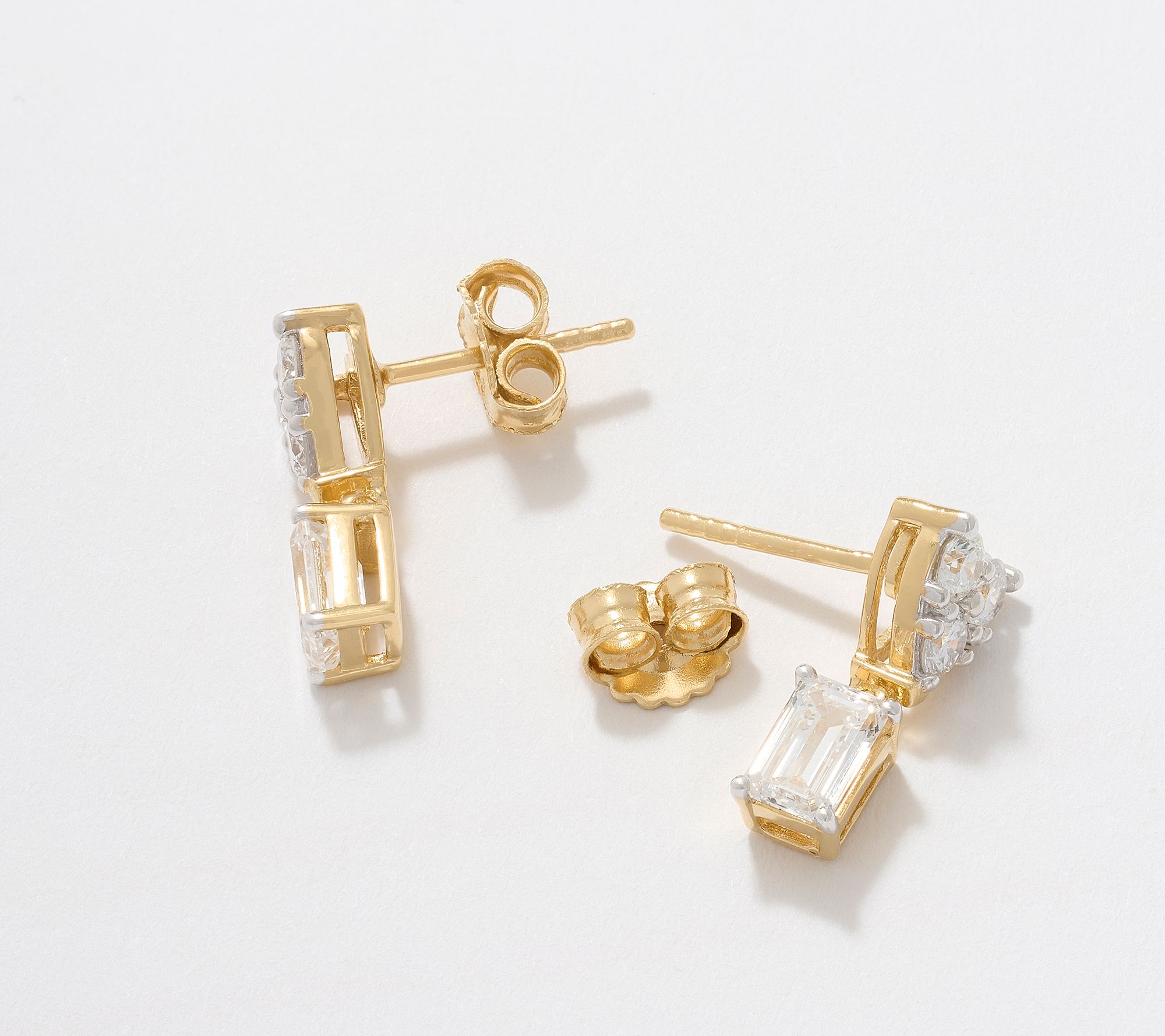 Fire Light Lab Grown 1.25 cttw Emerald Drop Earrings, Sterling Silver