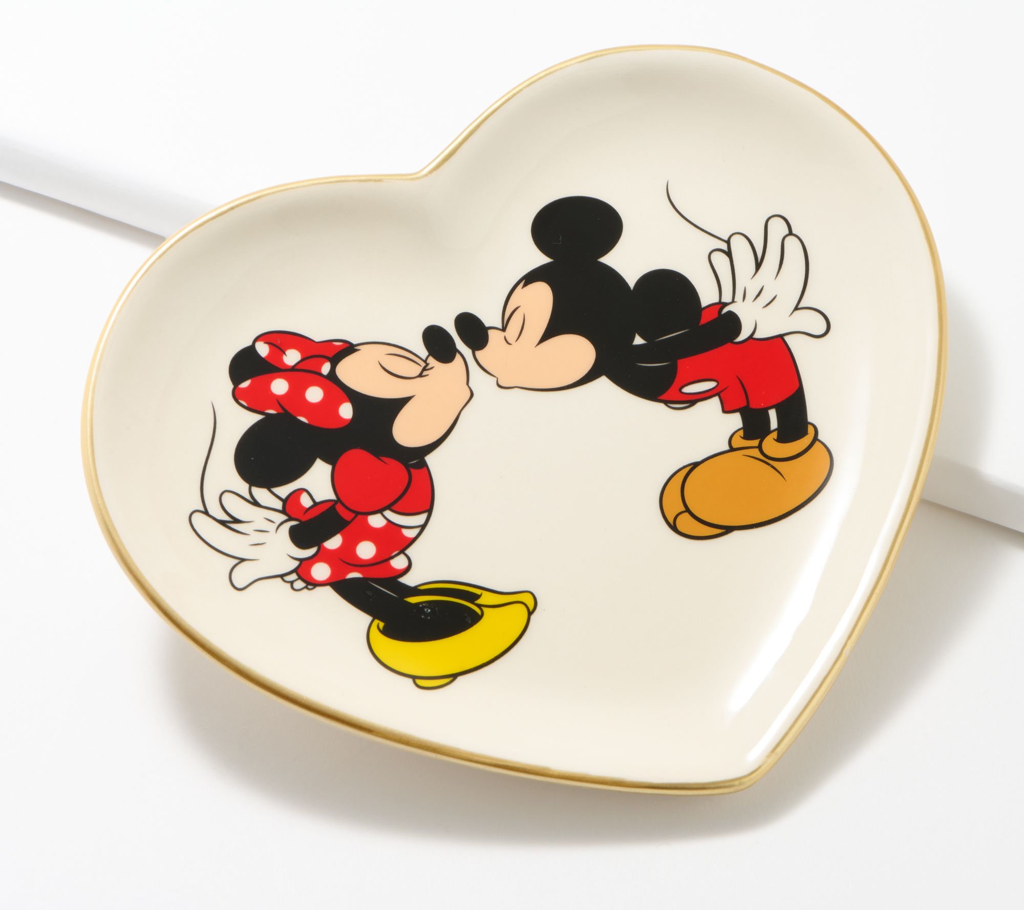 Disney Kissing Minnie & Mickey Stud Earrings & Trinket Tray