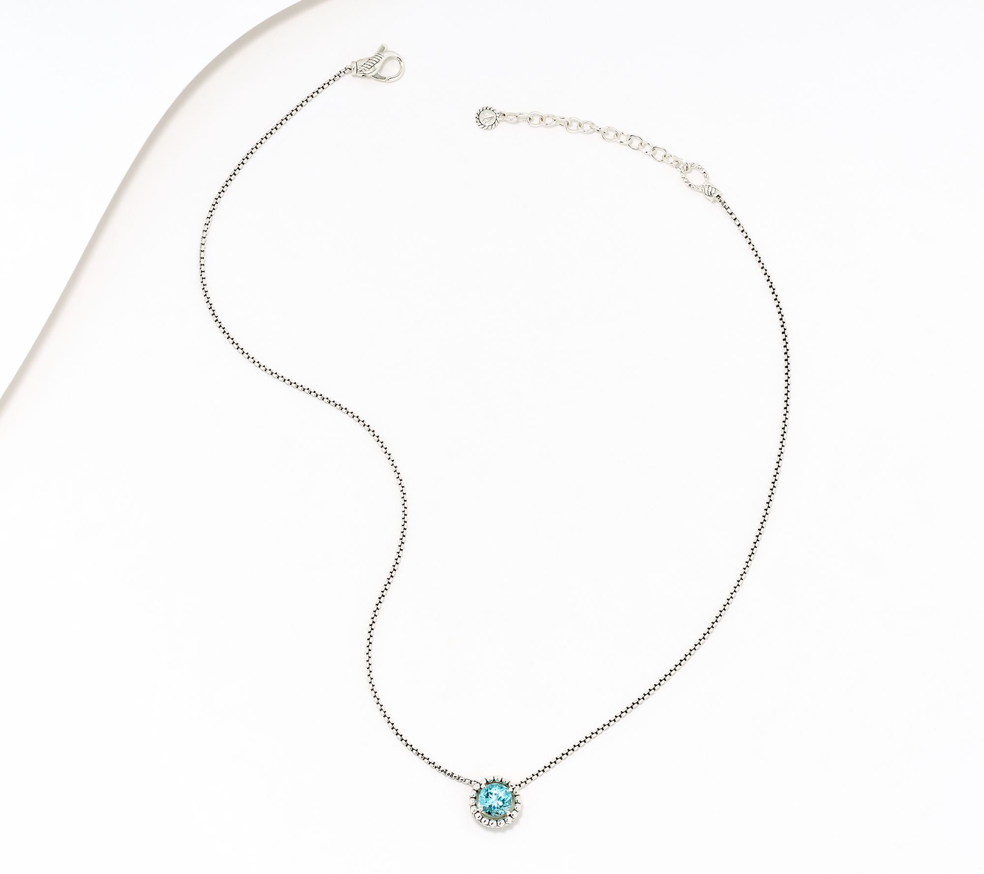 JAI Sterling Silver Baby Box Chain Gemstone 18