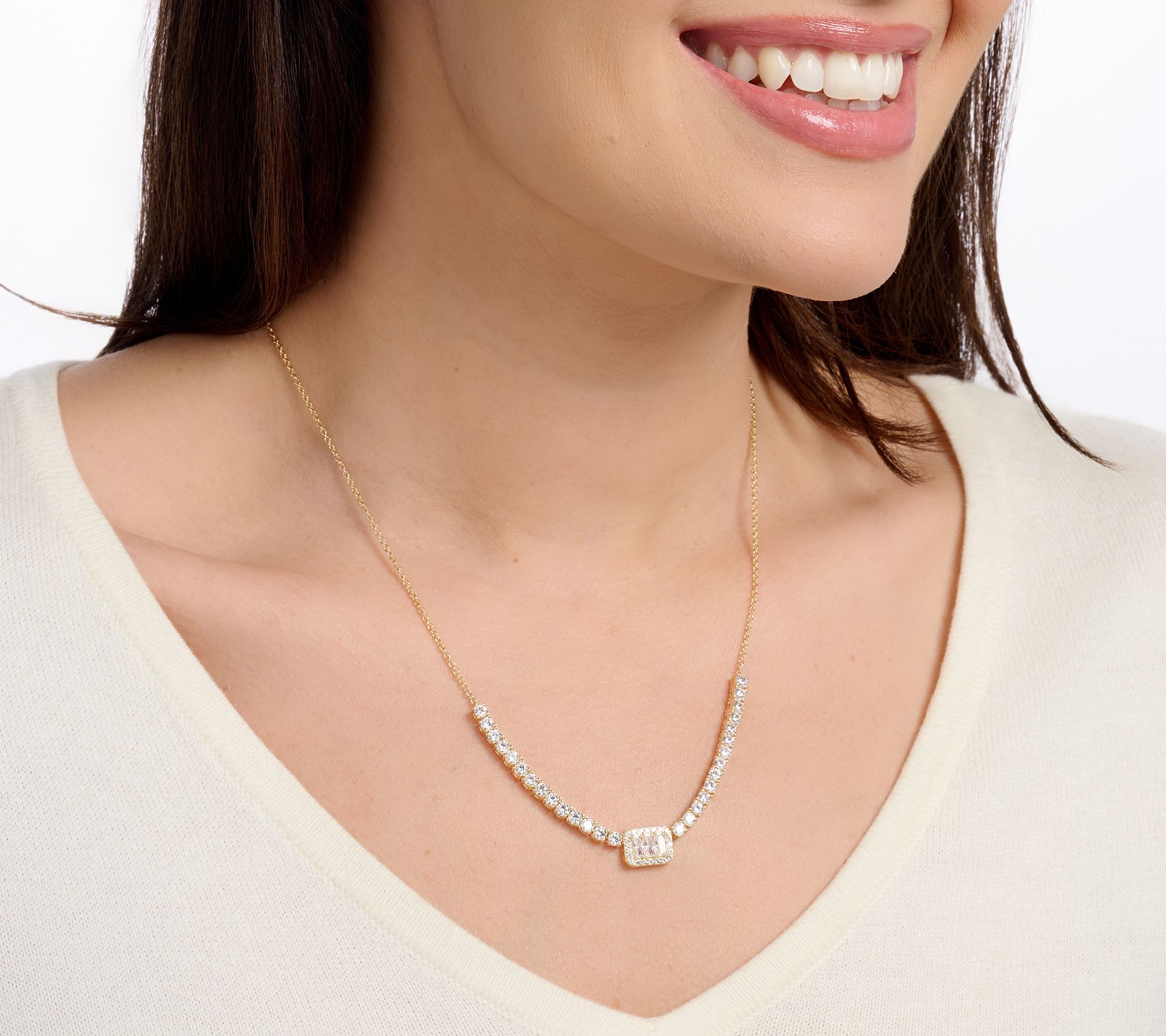 Diamonique x Kathy Levine Dream Catcher Necklace, Sterling Silver