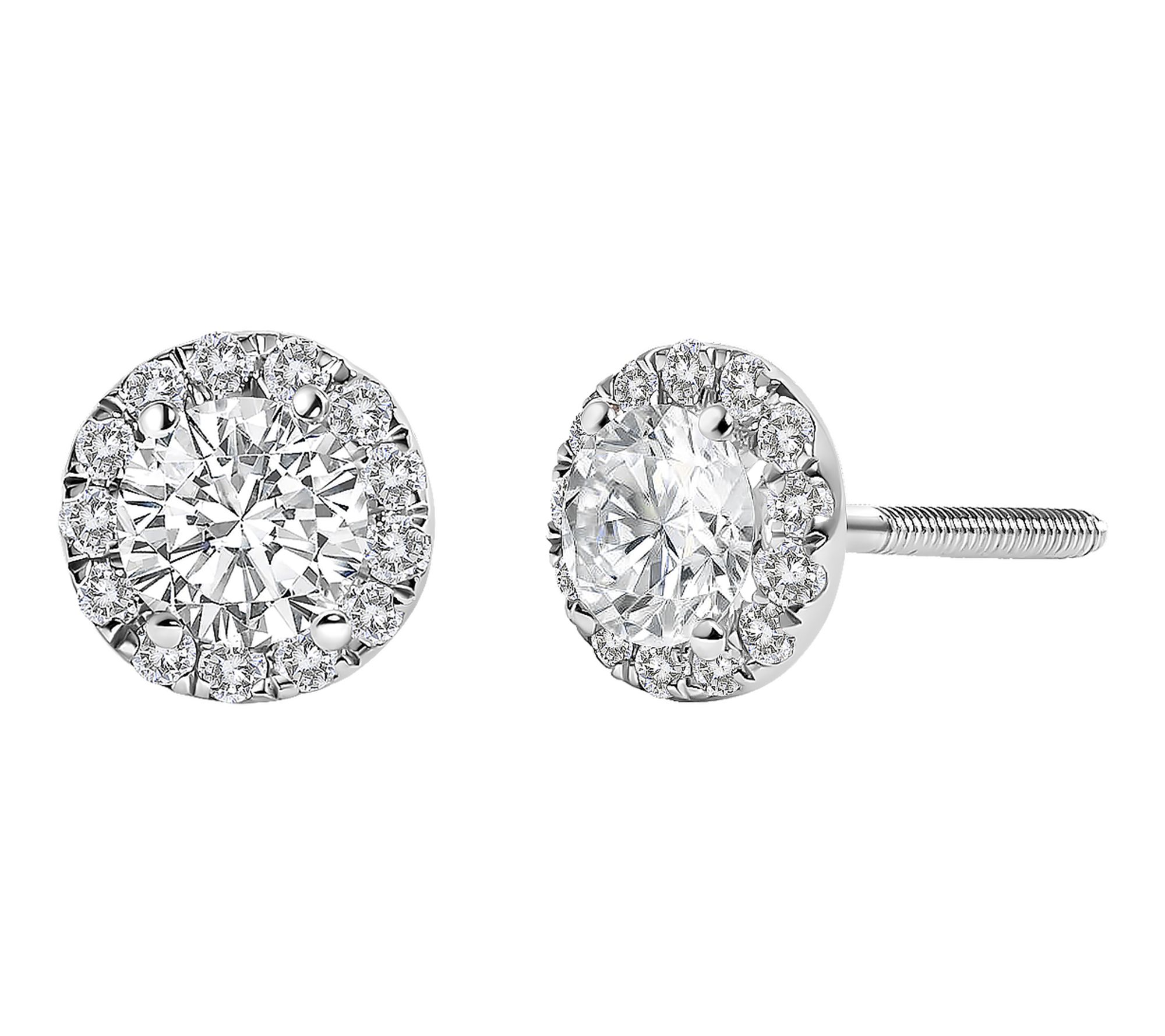 Haus of Brilliance 1.00 cttw Lab Grown DiamondHalo Earrings,