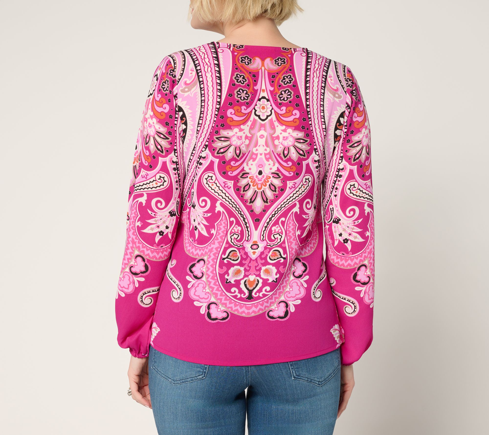 Belle by Kim Gravel Spicy Medallion Print Blouse