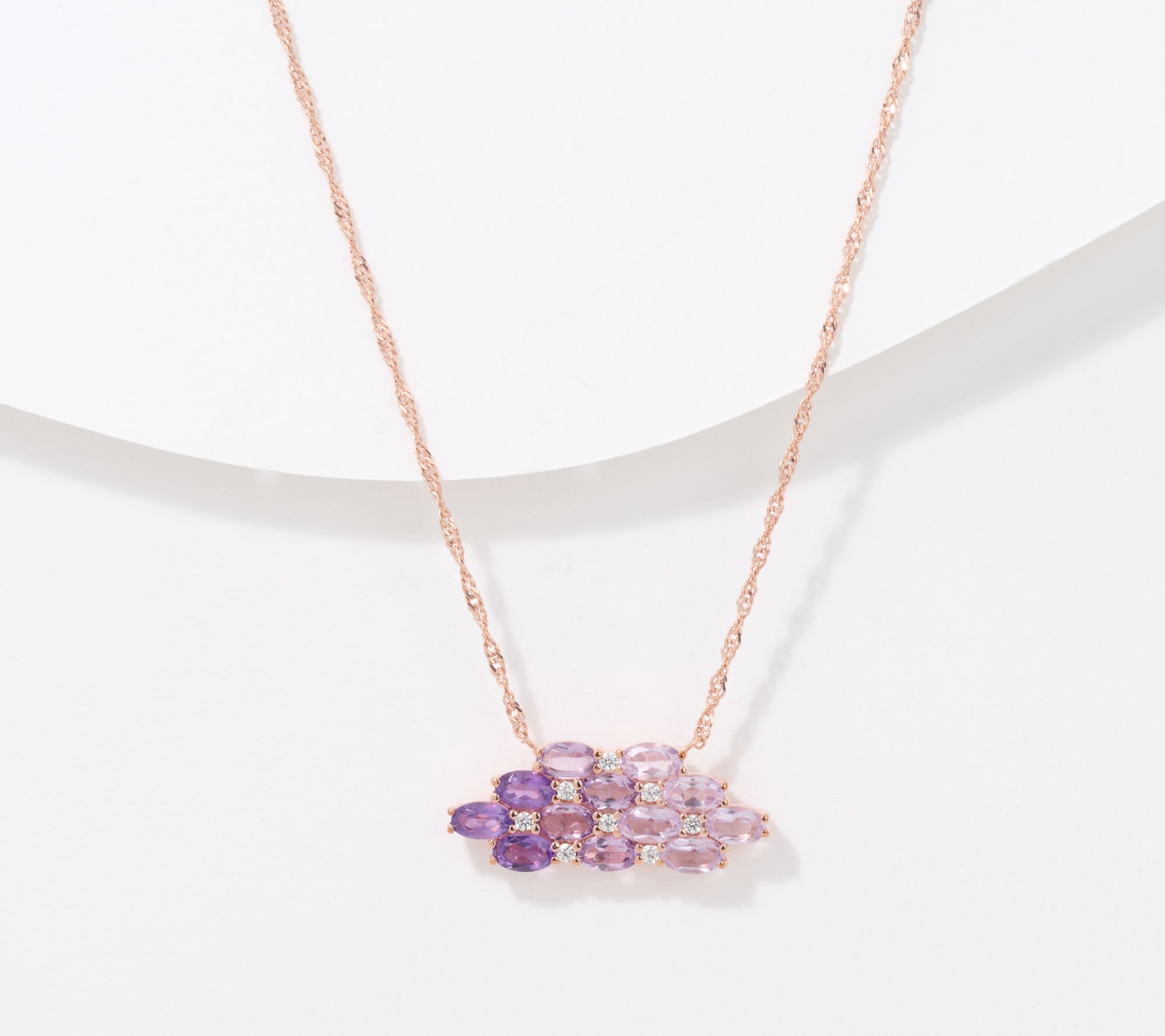 JEN by Jennifer Miller Oval Ombre Necklace, Sterling Silver