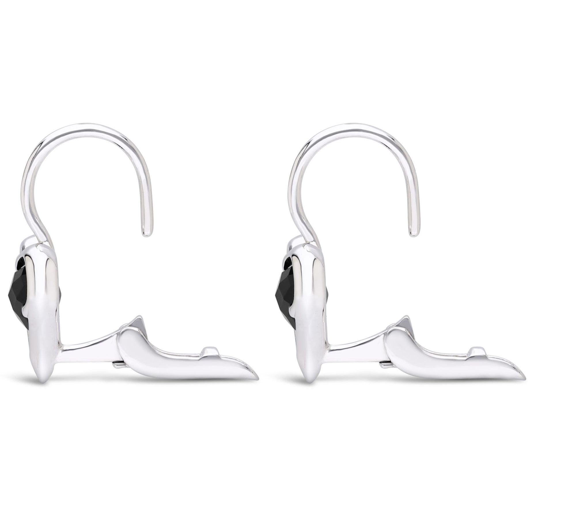 Margo Manhattan Sterling Silver Onyx Love Earrings