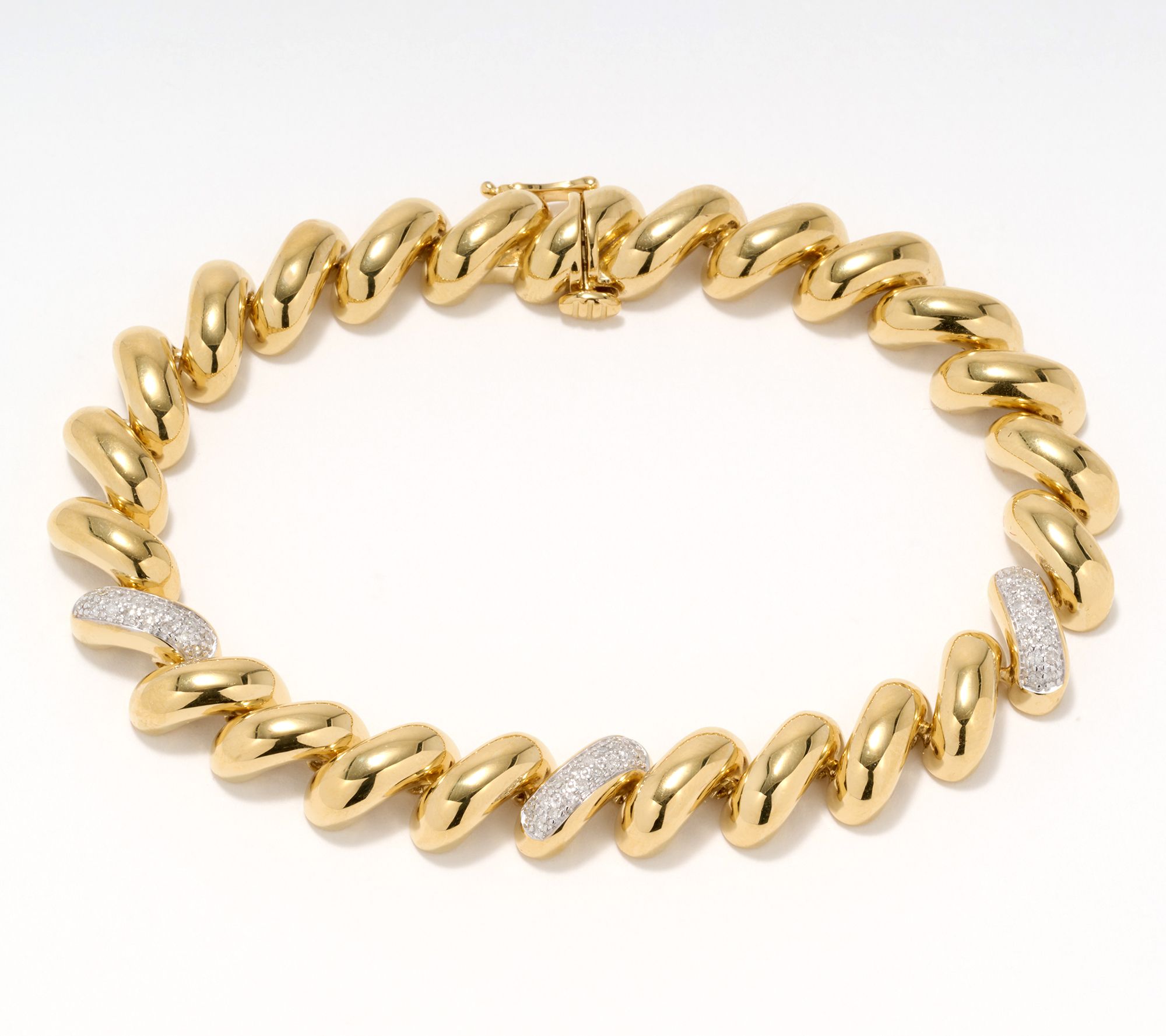 Accents by Affinity Pave 0.25 cttw San Marco Chain Bracelet, Sterl