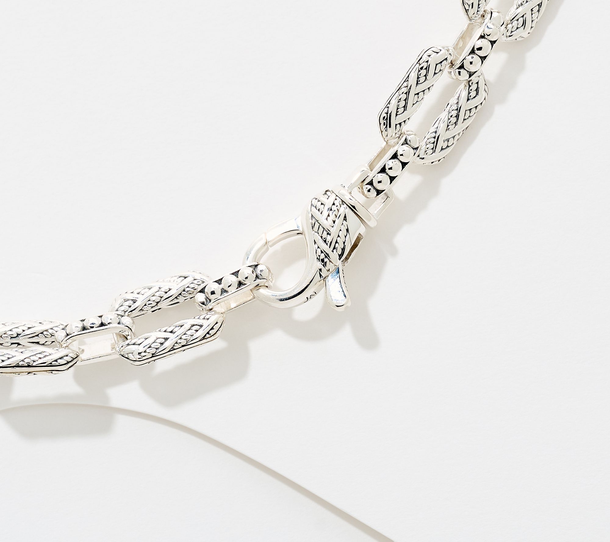 JAI Sterling Silver Legacy Woven Emerald Cut Gem 20