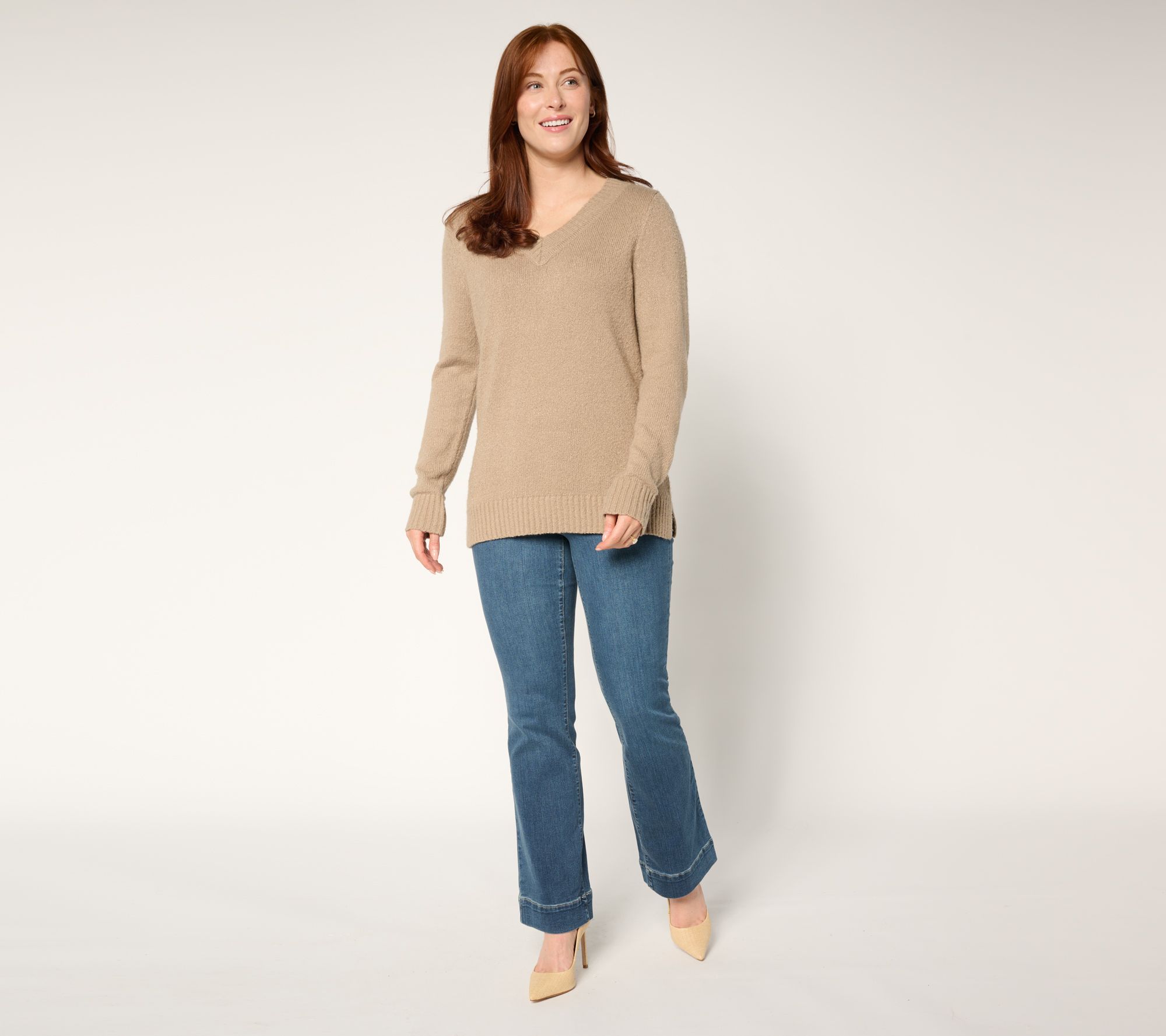 Belle by Kim Gravel Petite TripleLuxe Denim Boot Cut Jean