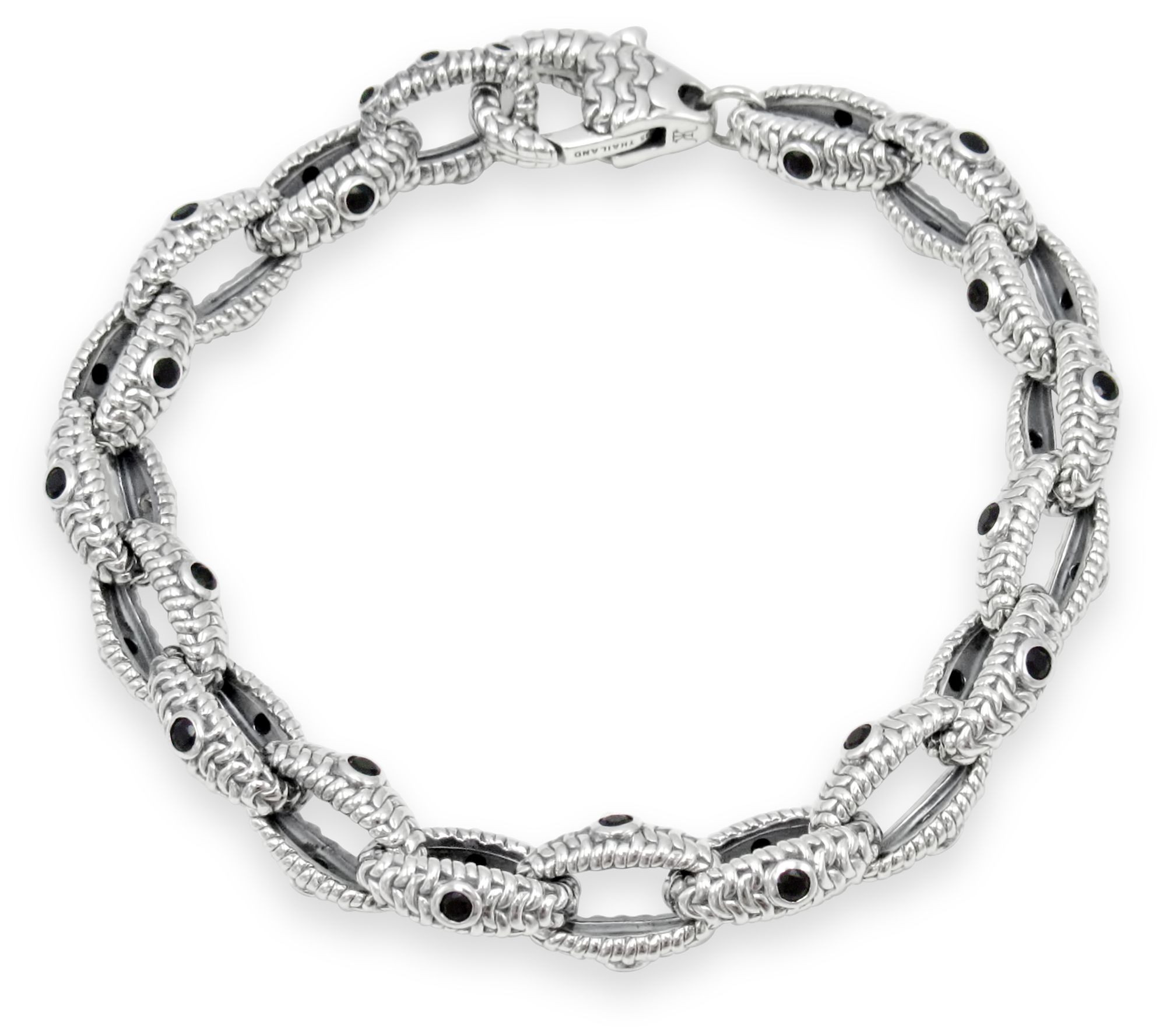 Tiffany Kay Studio Sterling Silver Black Spinel Link Bracelet
