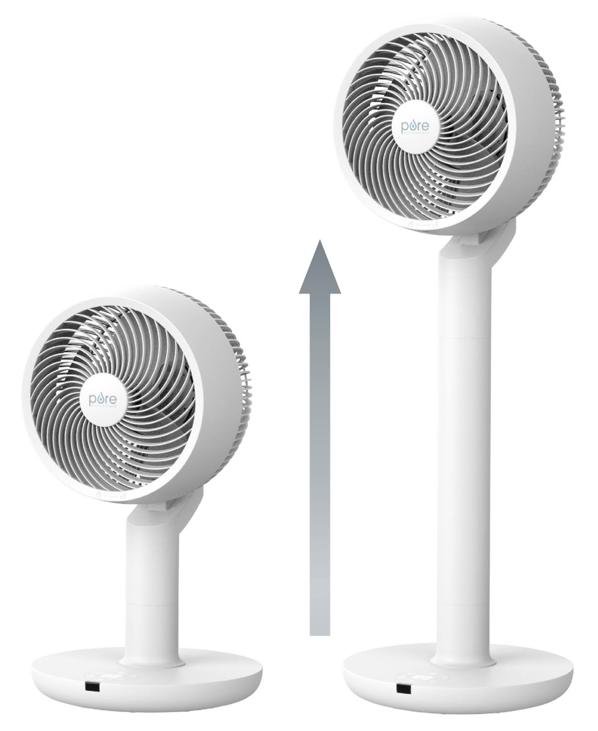 Pure Enrichment 2-in-1 Circulating Floor & Desk Fan - White