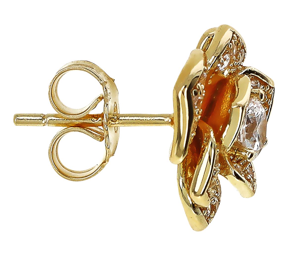 David Markstein Sterling CZ Flower Earrings